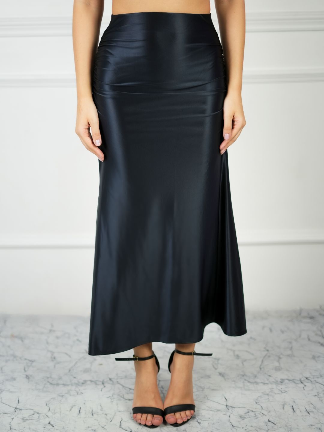 sizi Women Solid Regular Black Skirt-picture-23