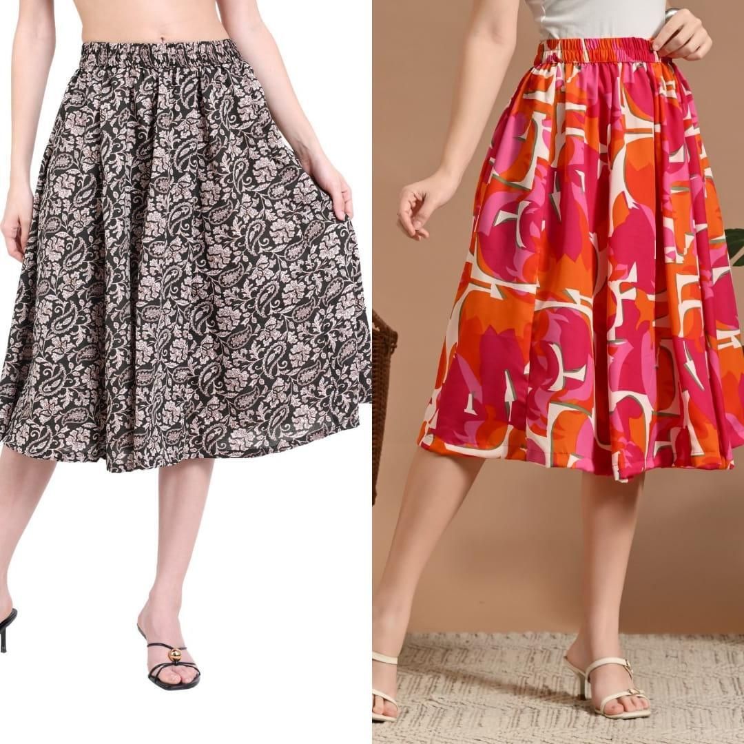 Women Printed Regular Multicolor Skirt-image-23
