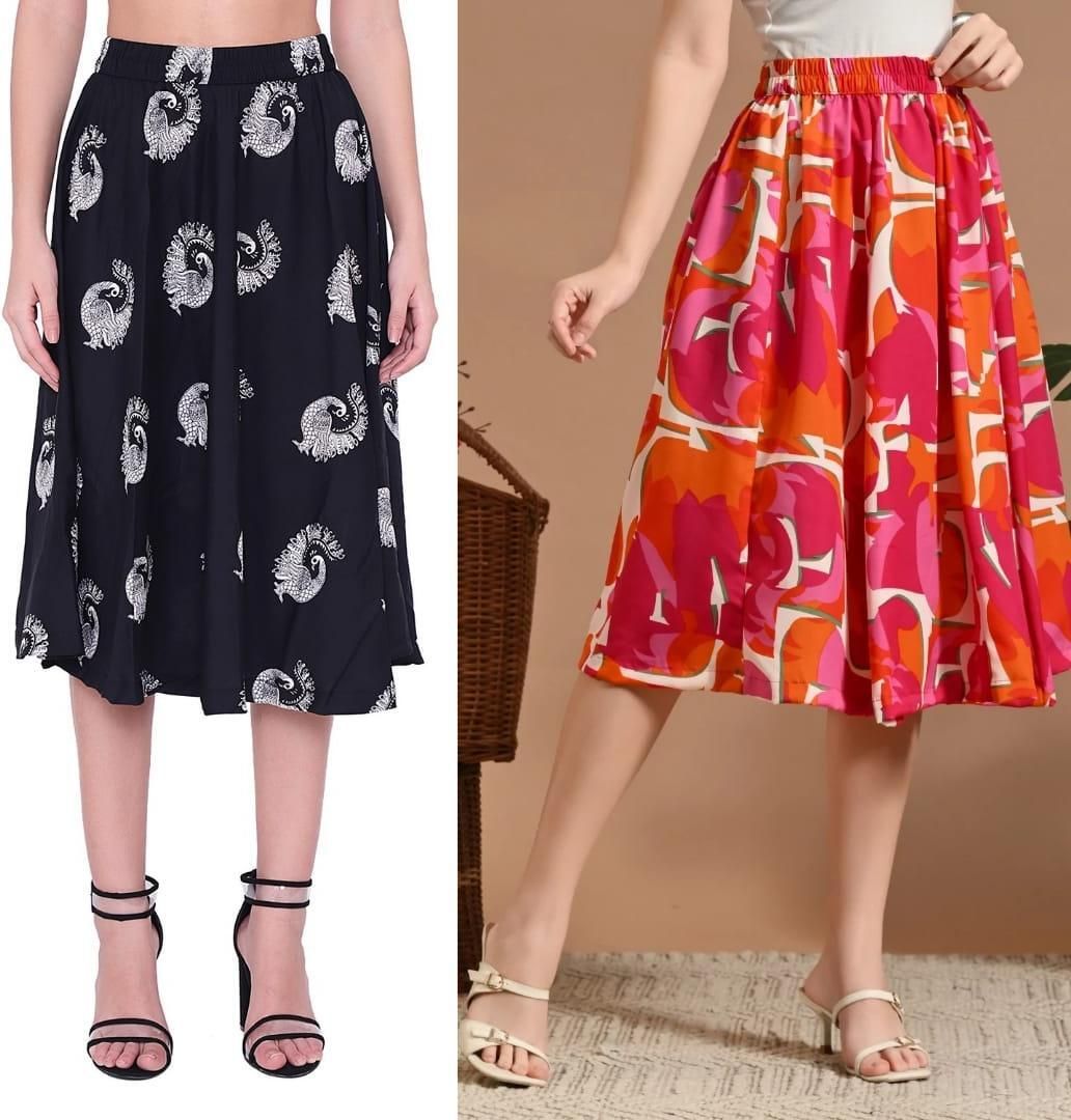 Women Printed Regular Multicolor Skirt-image-22