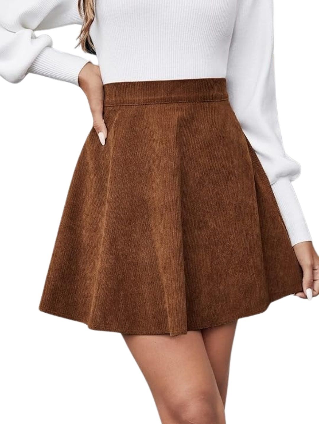 cuisinex Women Solid Flared Brown Skirt-picture-12