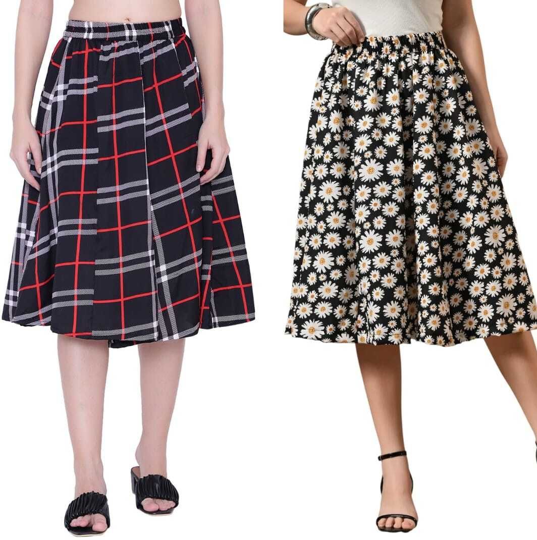Women Printed Regular Multicolor Skirt-image-42