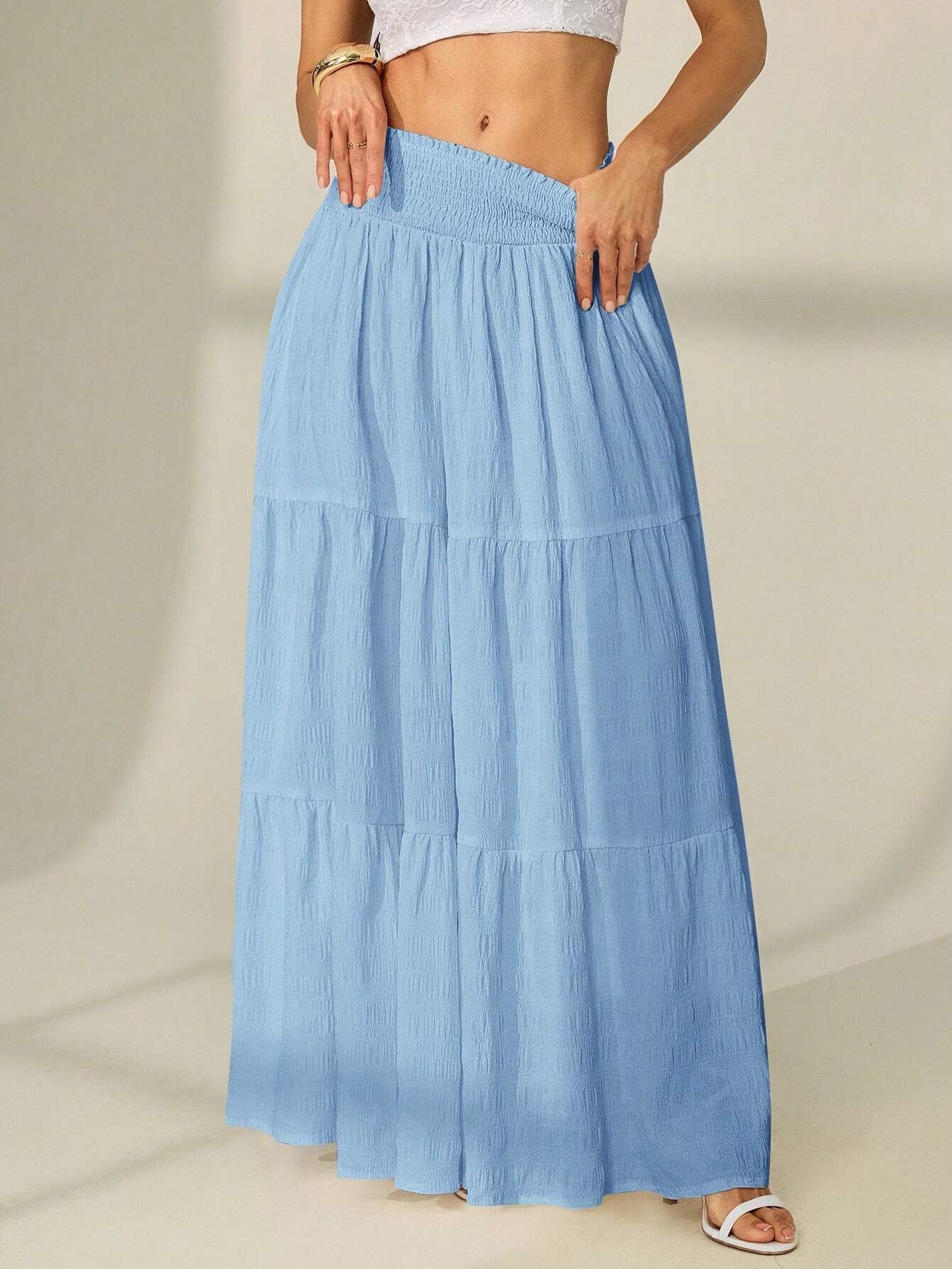 metronaut Women Solid Flared Blue Skirt-picture-44
