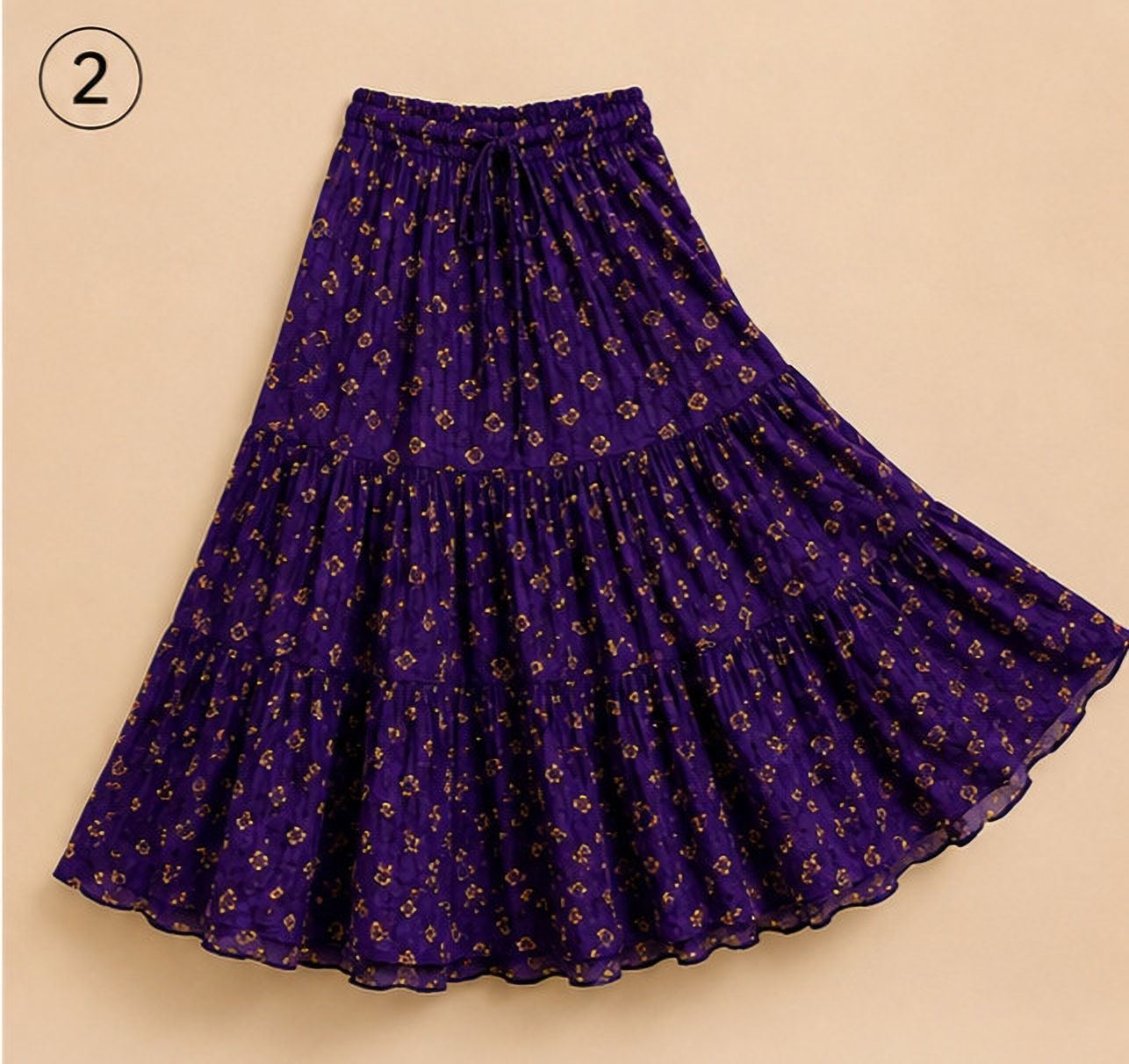 jyoti sarees Women Floral Print Regular Multicolor Skirt-picture-28