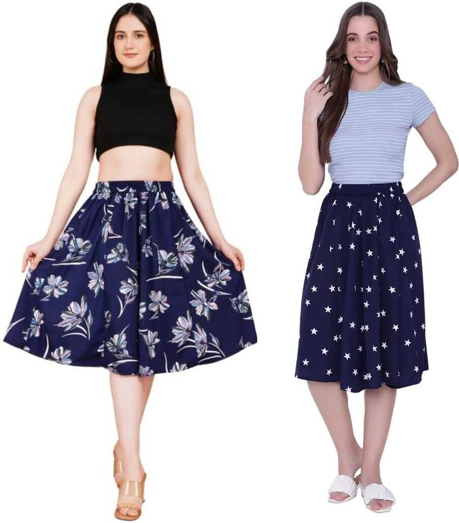 pabhnoors Women Printed A-line Multicolor Skirt-picture-27