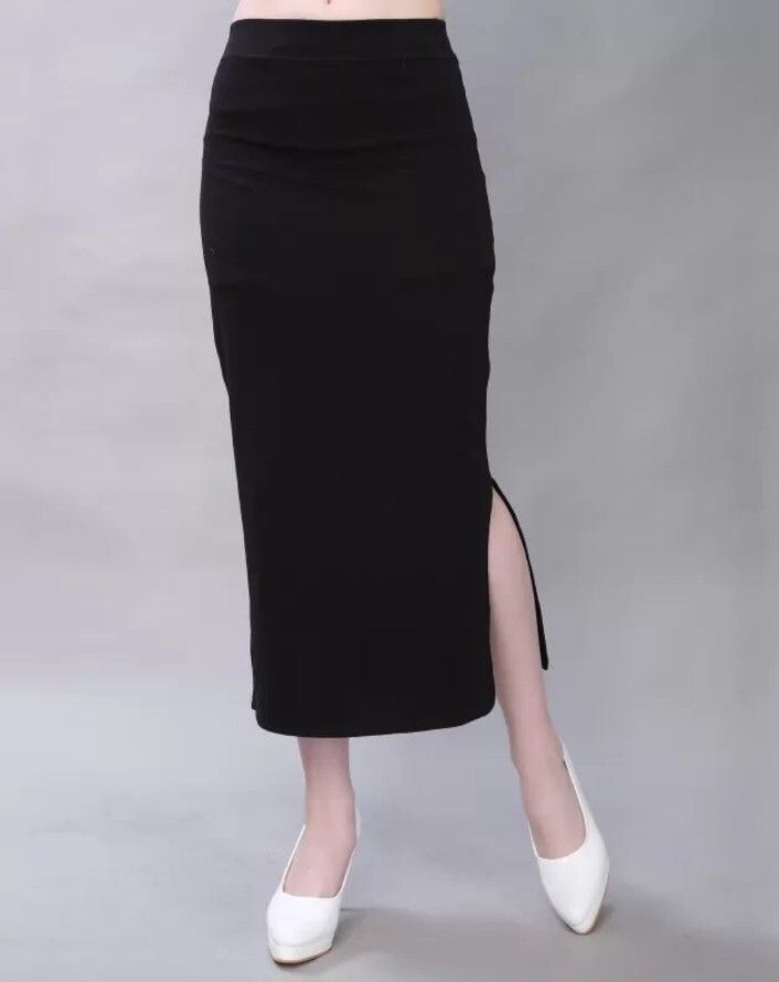 Women Solid Pencil Black Skirt-image-47