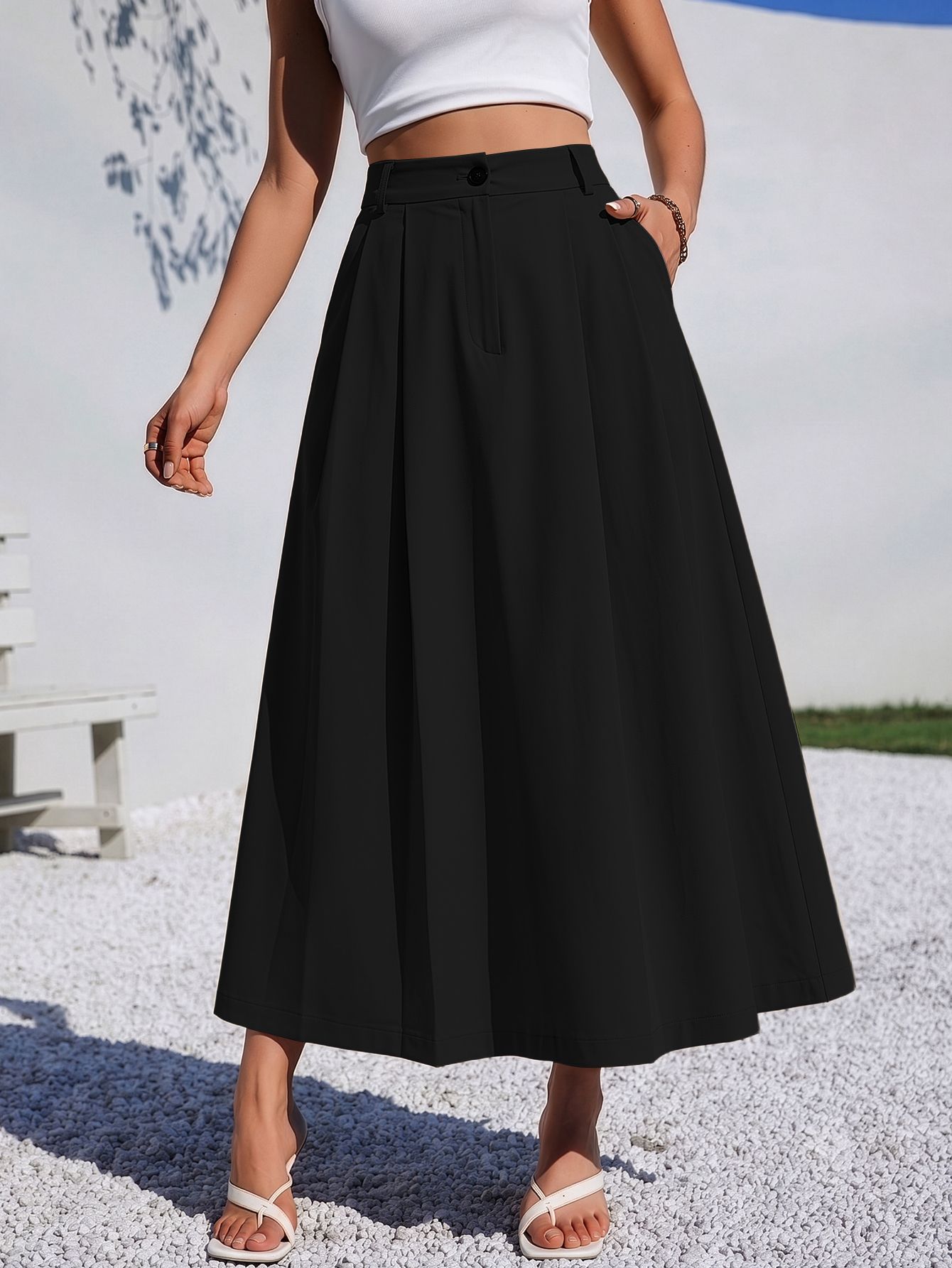aahwan Women Solid Flared Black Skirt-picture-13