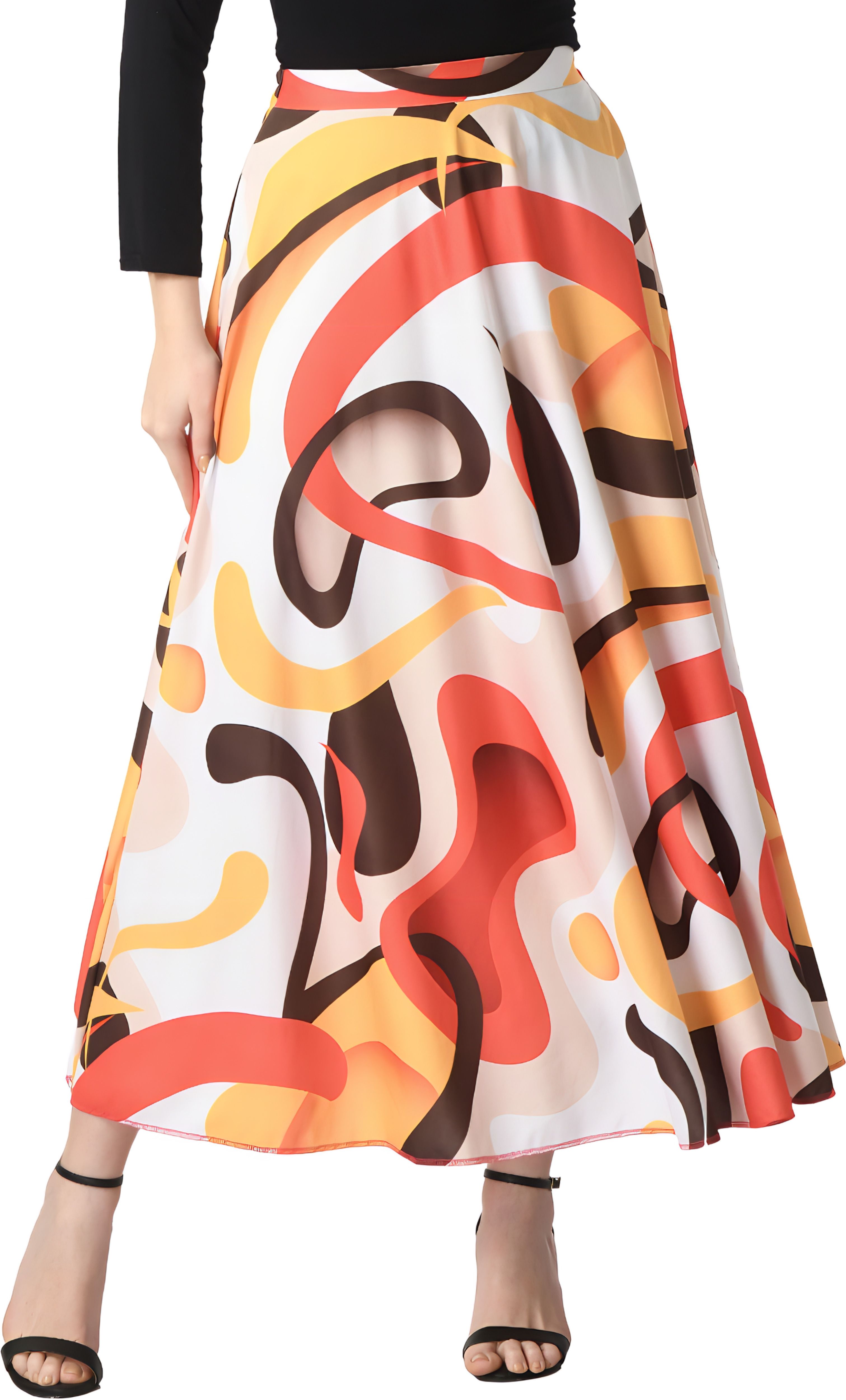 vagisha Women Printed Flared Multicolor Skirt-picture-11