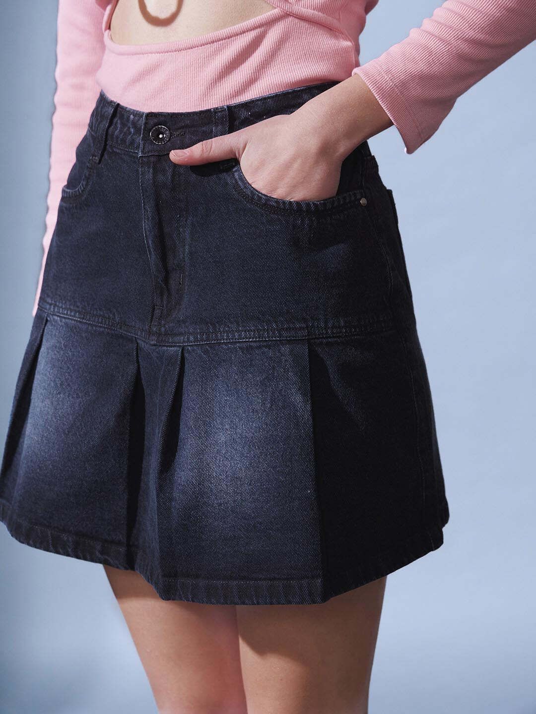 street9 Women Solid Regular Black Skirt-picture-10