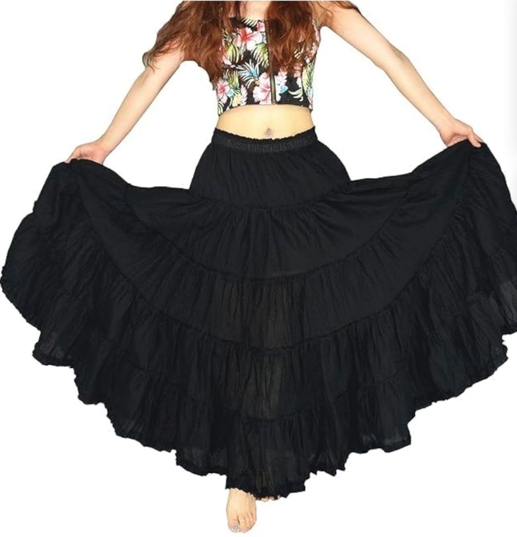 hr fashion Women Solid Flared Black Skirt-picture-26