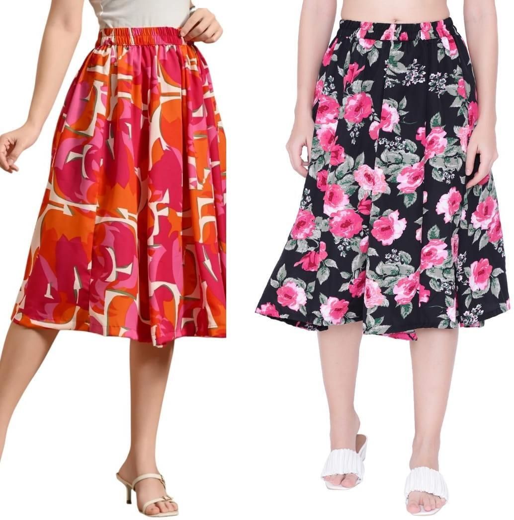 Women Printed Regular Multicolor Skirt-image-48
