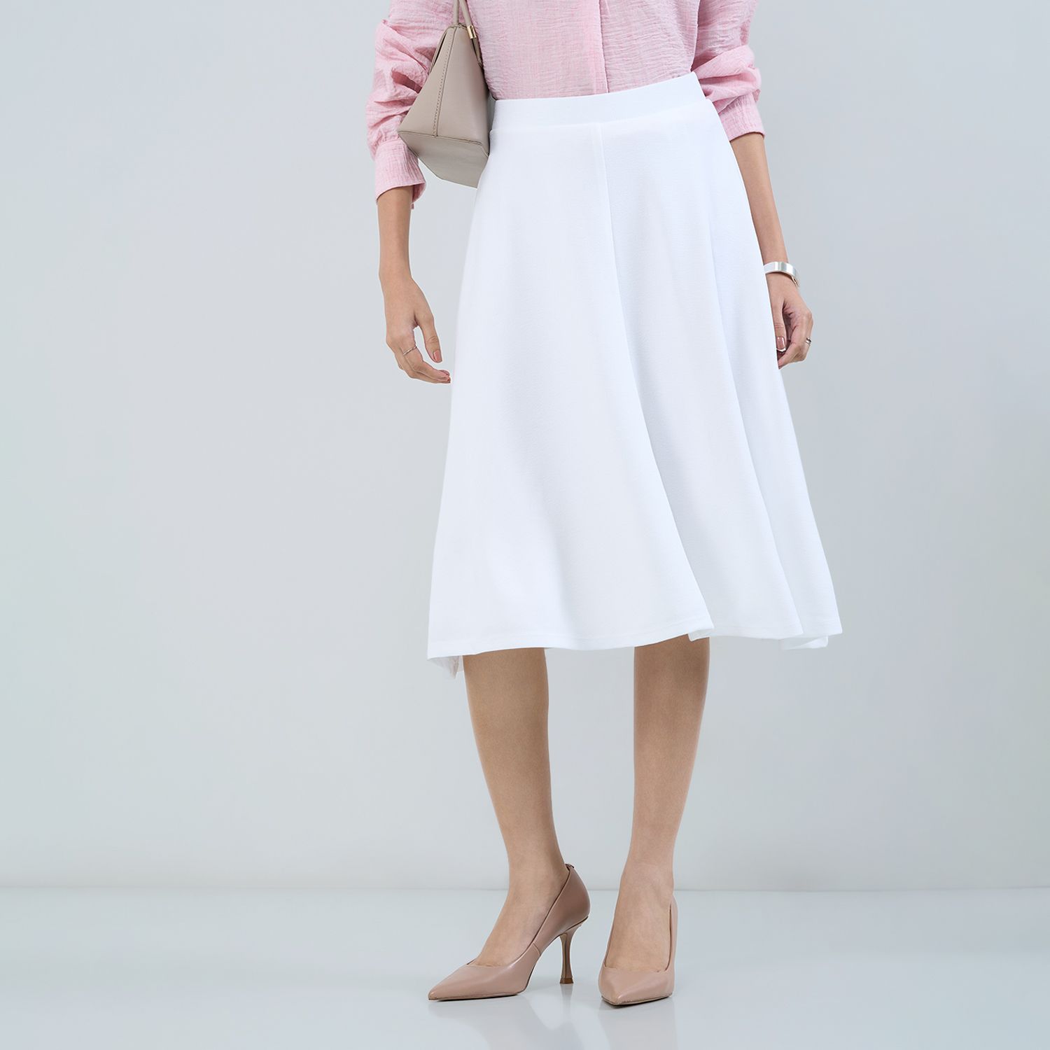 annabelle by pantaloons Women Solid A-line White Skirt-picture-25