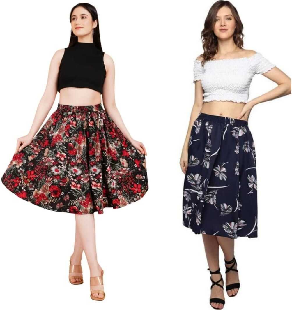 pabhnoors Women Printed A-line Multicolor Skirt-picture-20