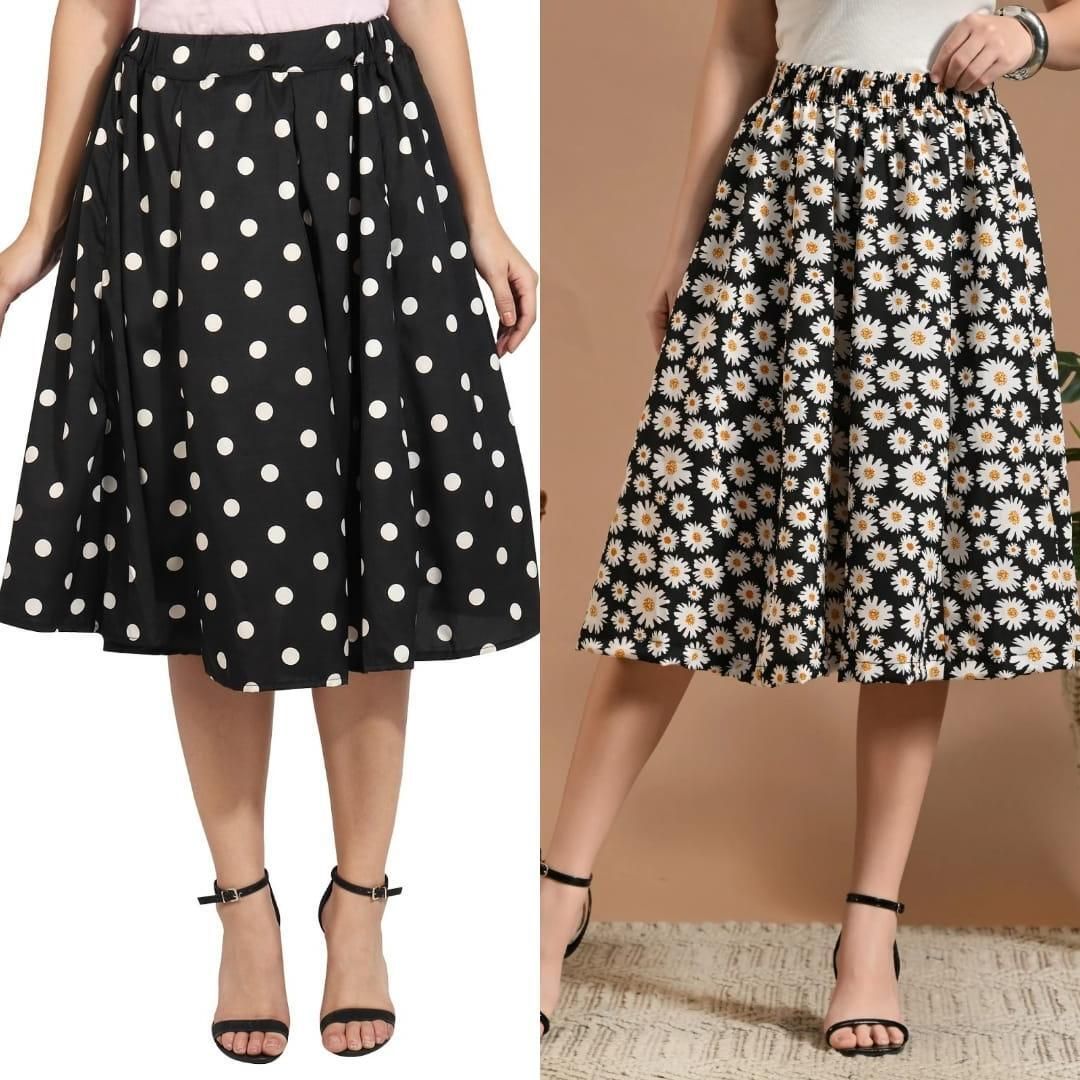 Women Printed Regular Multicolor Skirt-image-38