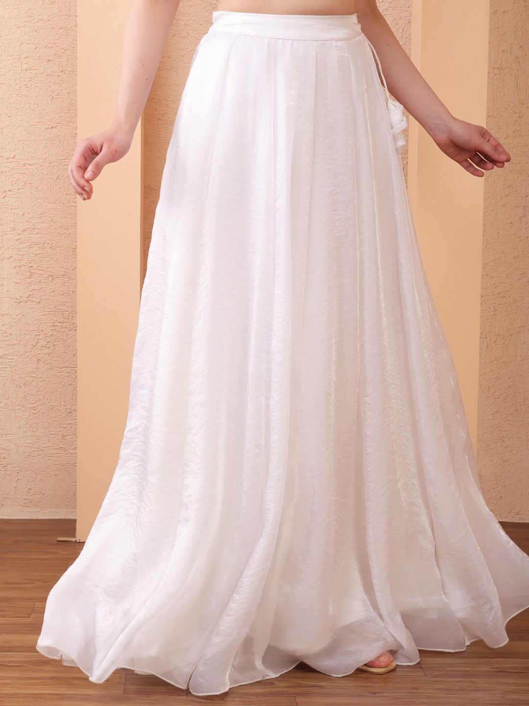 Women Solid A-line White Skirt-image-48