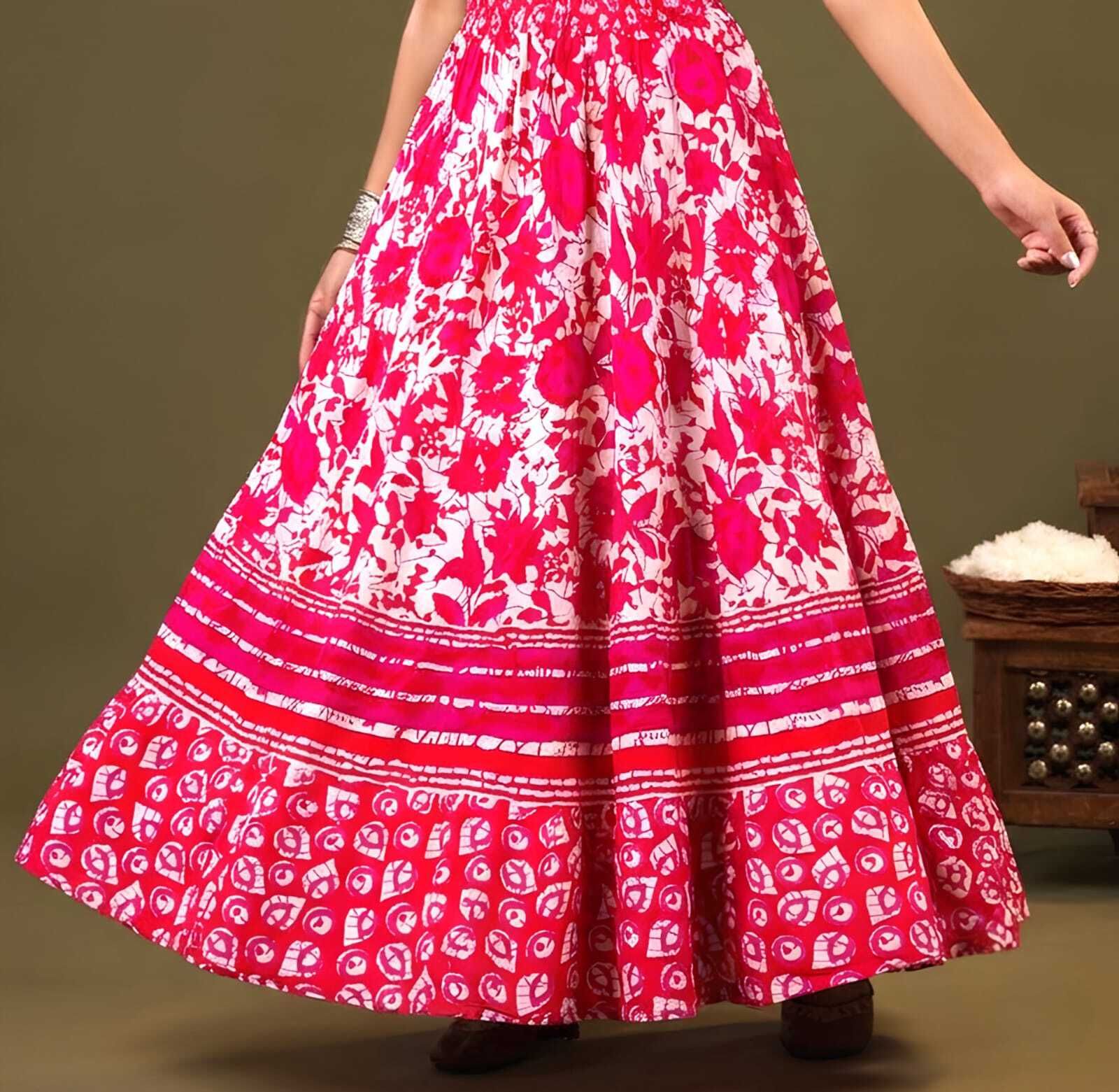 namokar Women Printed Wrap Around Pink Skirt-picture-22