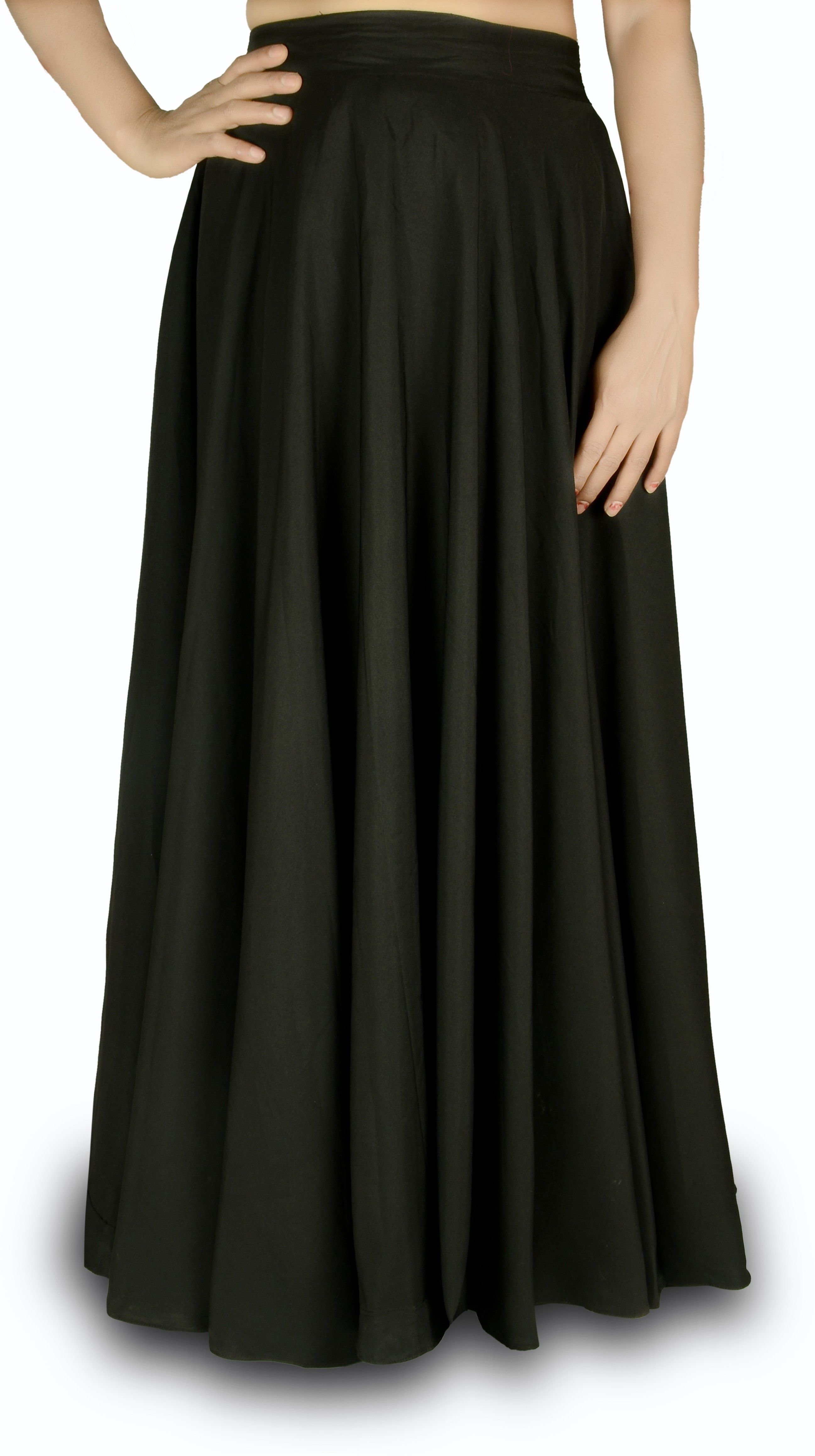 ske Women Solid Regular Black Skirt-picture-18