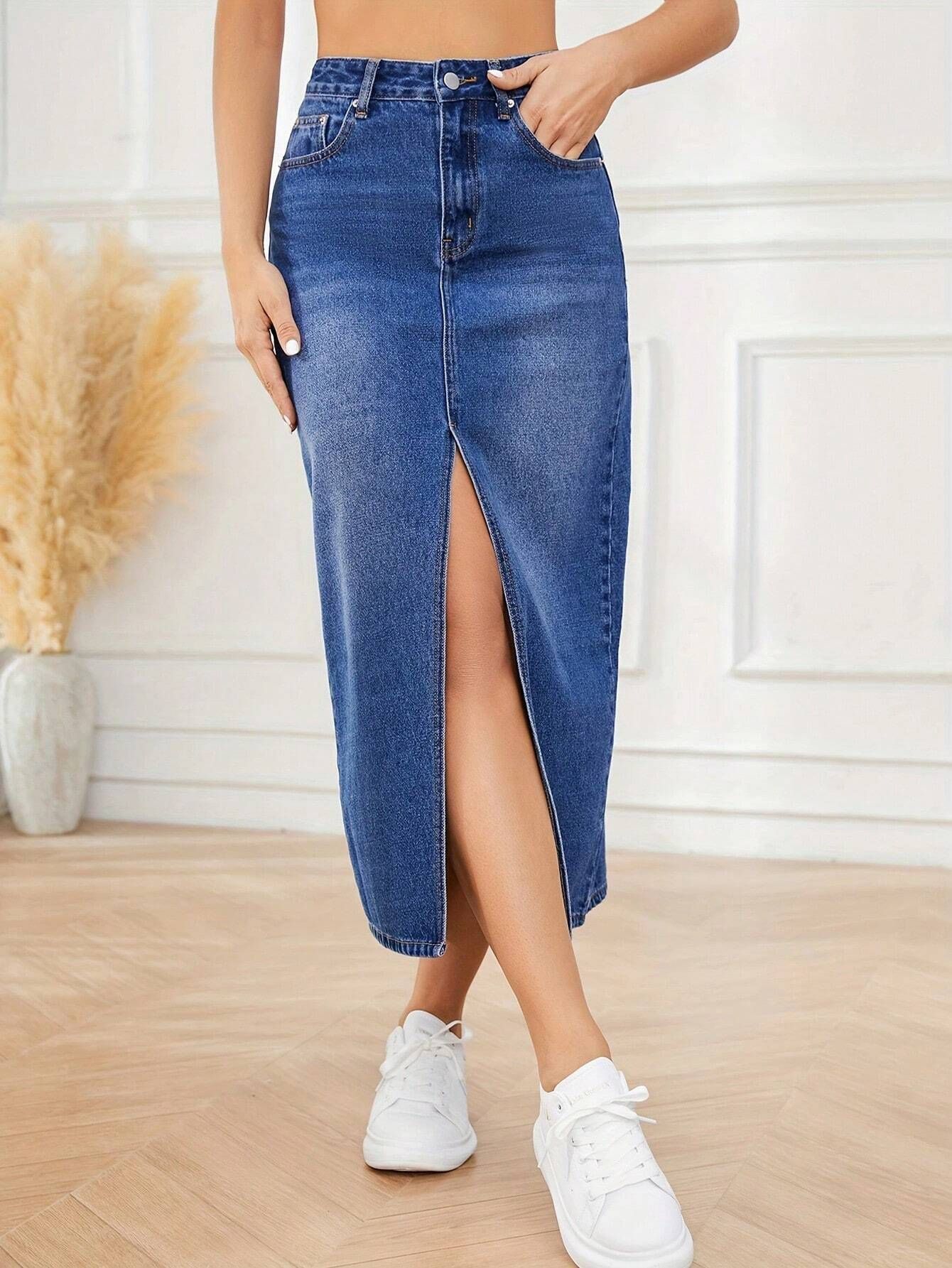 dolsia Women Solid Regular Blue Skirt-picture-11