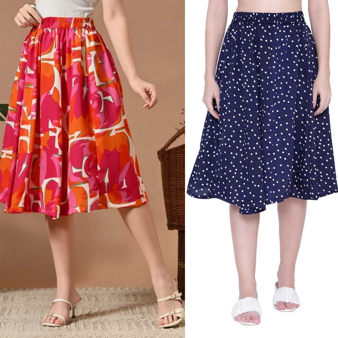 Women Printed Regular Multicolor Skirt-image-28