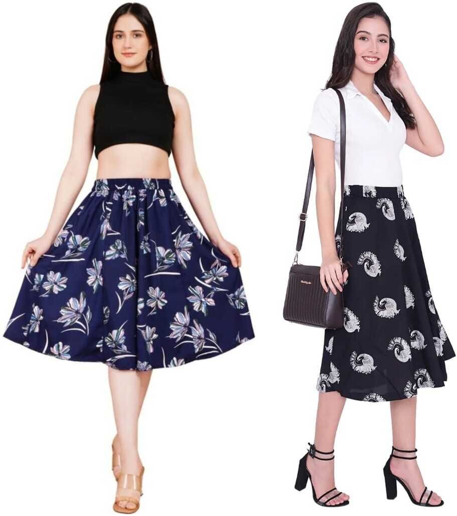 pabhnoors Women Printed A-line Multicolor Skirt-picture-13