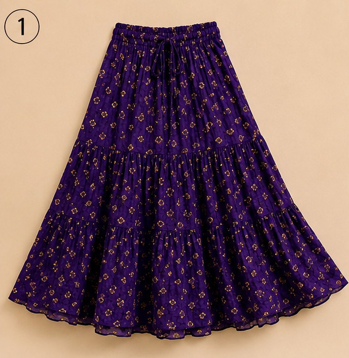 jyoti sarees Women Floral Print Regular Multicolor Skirt-picture-31