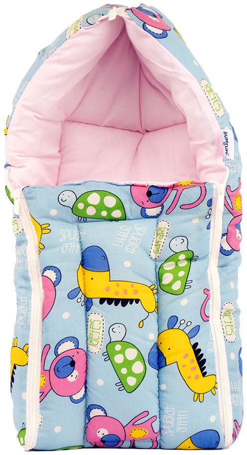 bumtum 0-6 Months New Born 3 in 1 Baby Cotton Carry Bag, Teddy Girrafe (Dark Blue) Sleeping Bag-picture-25