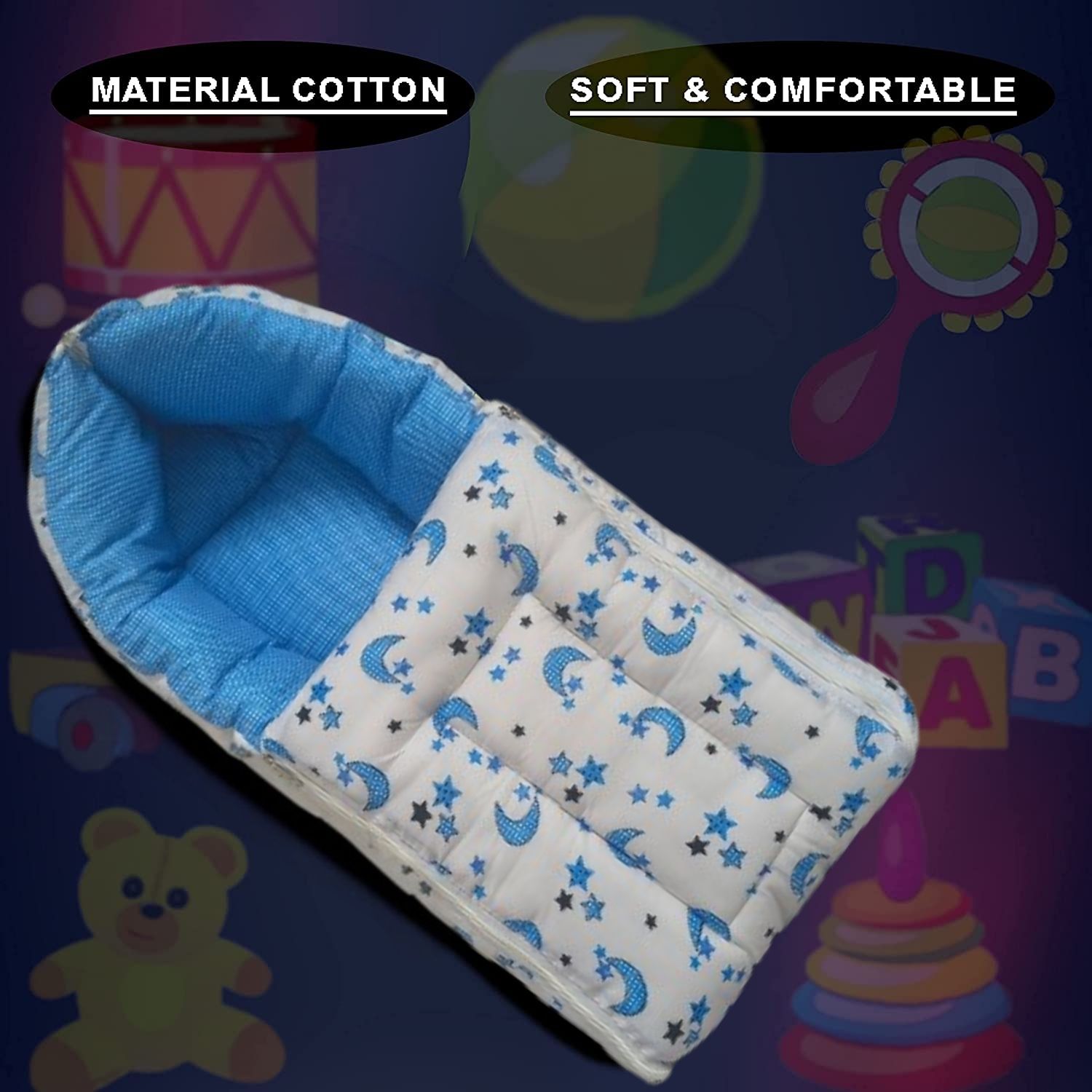 aligza Baby Desire 3 in 1 Baby Bed, Baby Bedding for New Born & Carry Nest Cotton Sleeping Bag-picture-18