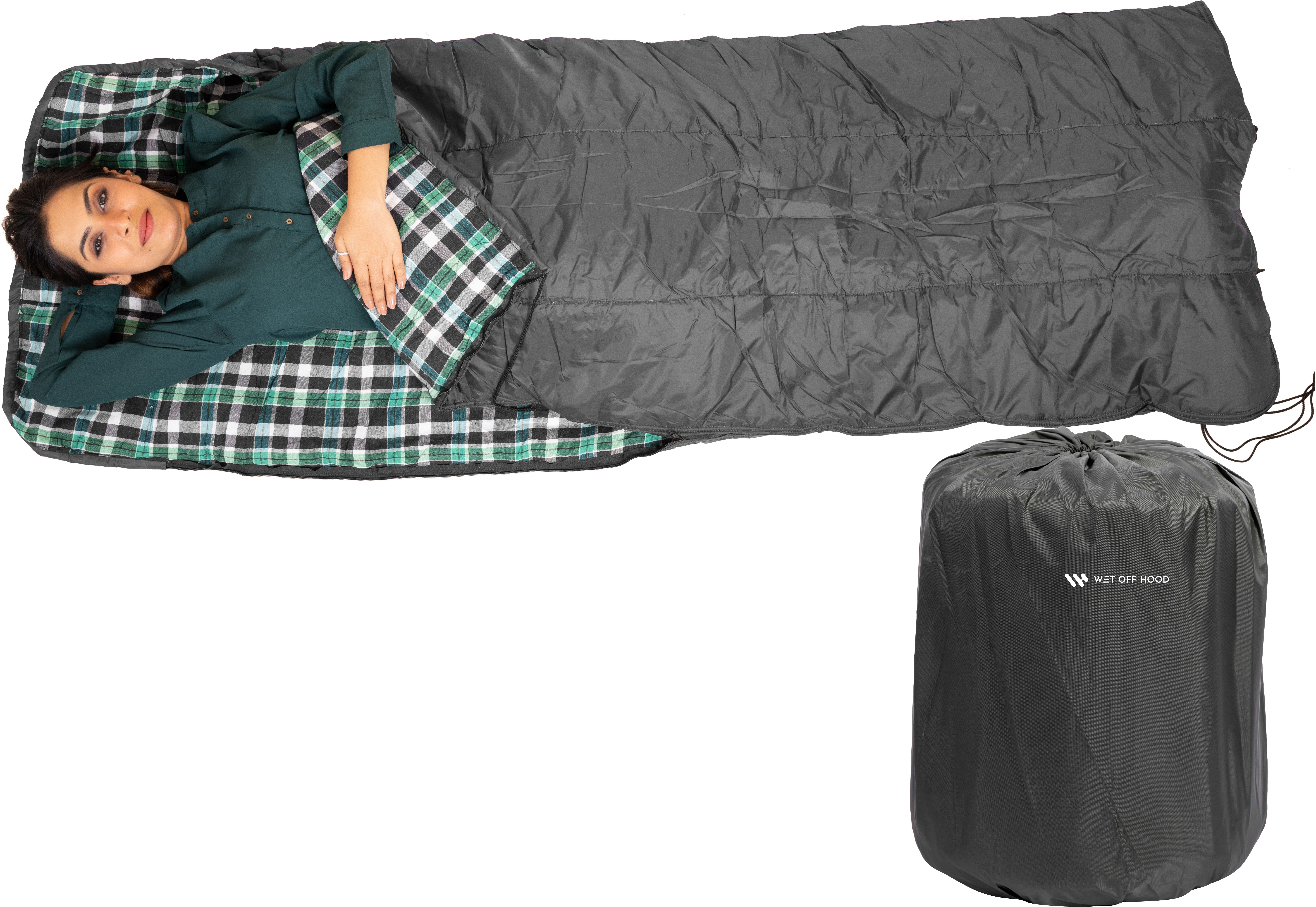 wet off hood sleeping bag for adults men (Bk) Sleeping Bag-picture-22