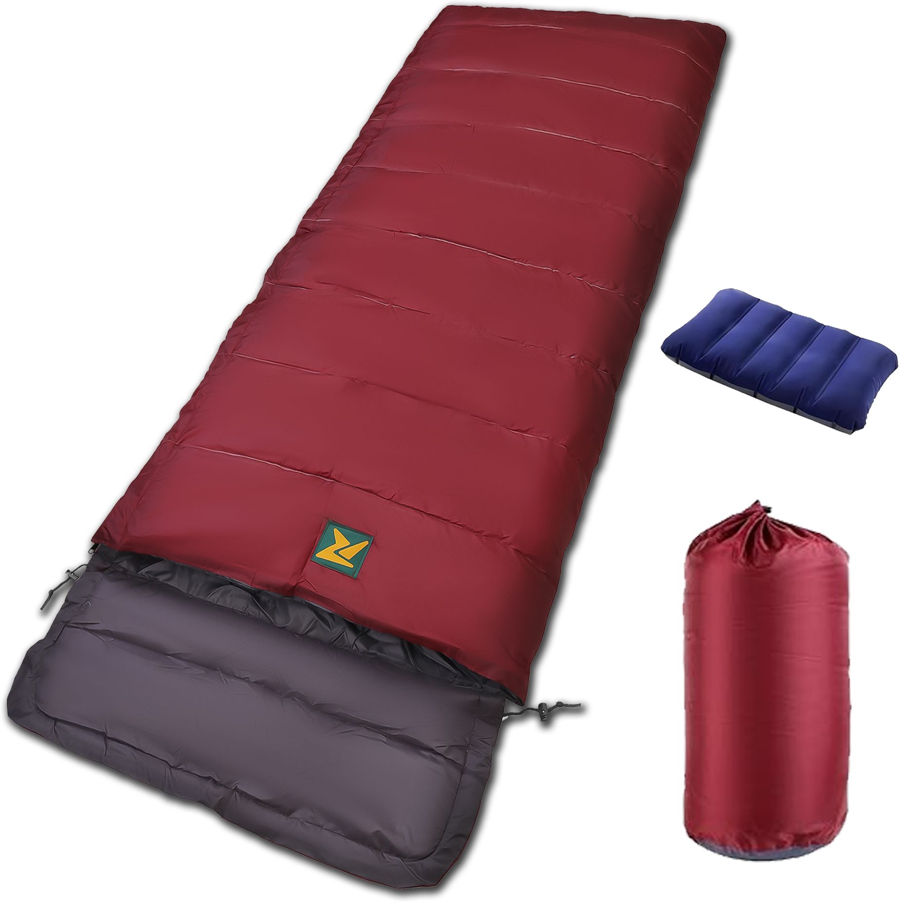 Camplite Indoor & Outdoor Temp 8°C to 20°C, 1.1Kg (Maroon & Grey) Sleeping Bag-image-28
