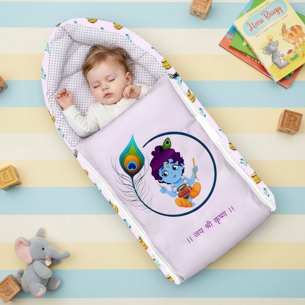 nd enterprise 3 in 1 Baby Bed, Baby Bedding for New Born & Carry Nest, Cotton Sleeping Bag-picture-0