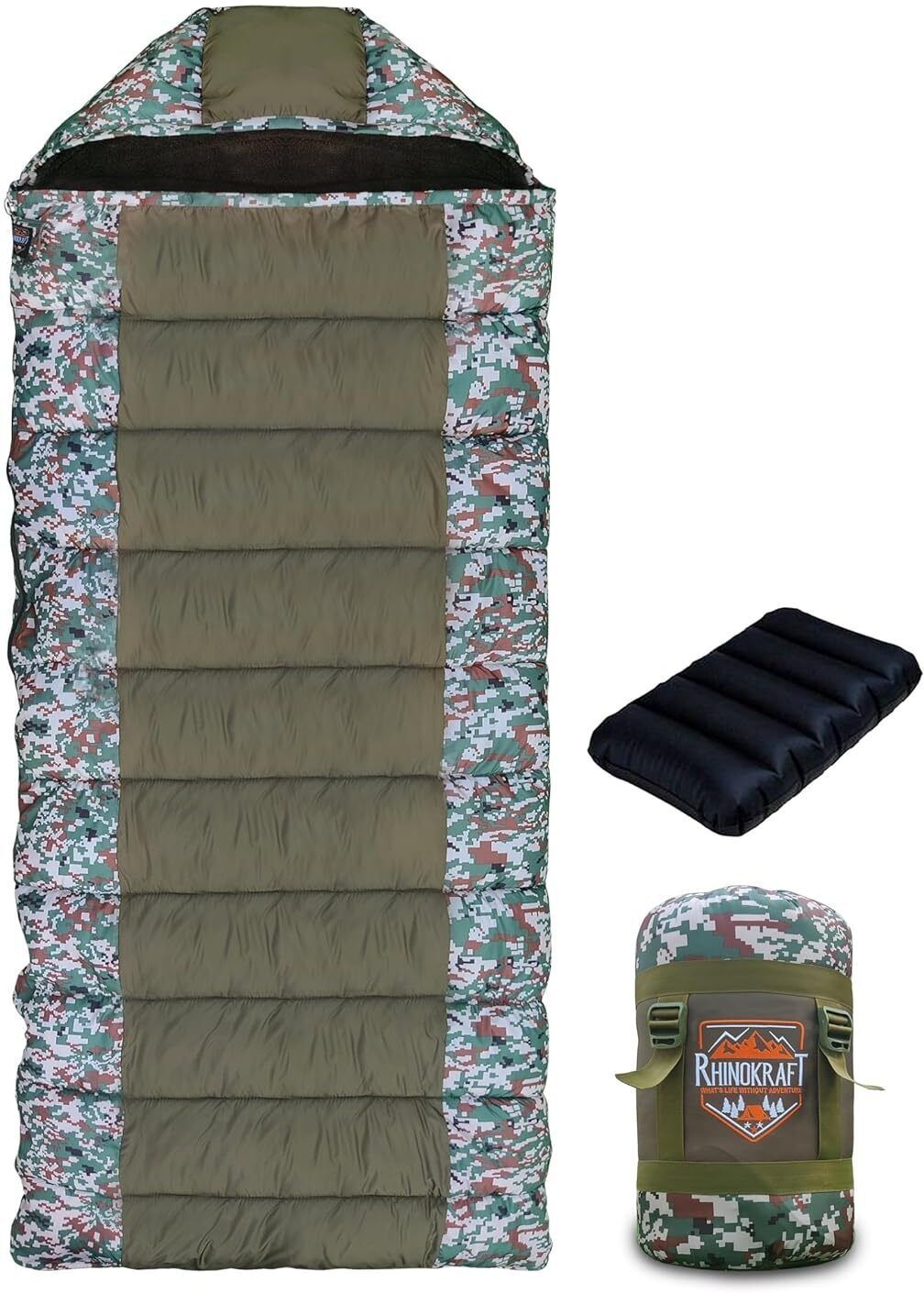 -10 Degree|Soft Fur Lining |Air Travel Pillow|Soft and Warm Adventure Sleeping Bag