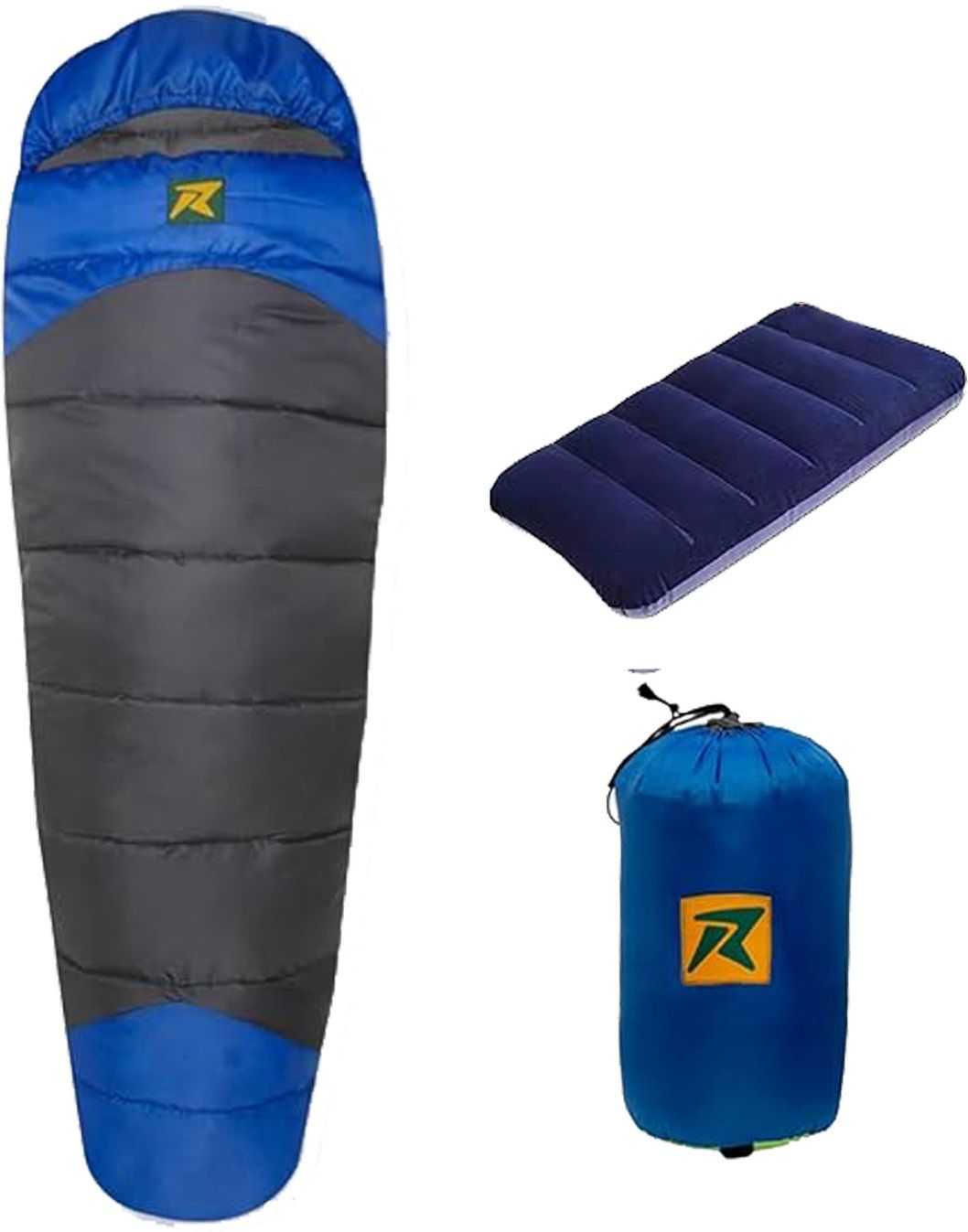 Camplite 10°C to 20°C Sleep Bag For Camping and Traveling (Blue/Grey,1kg) Sleeping Bag