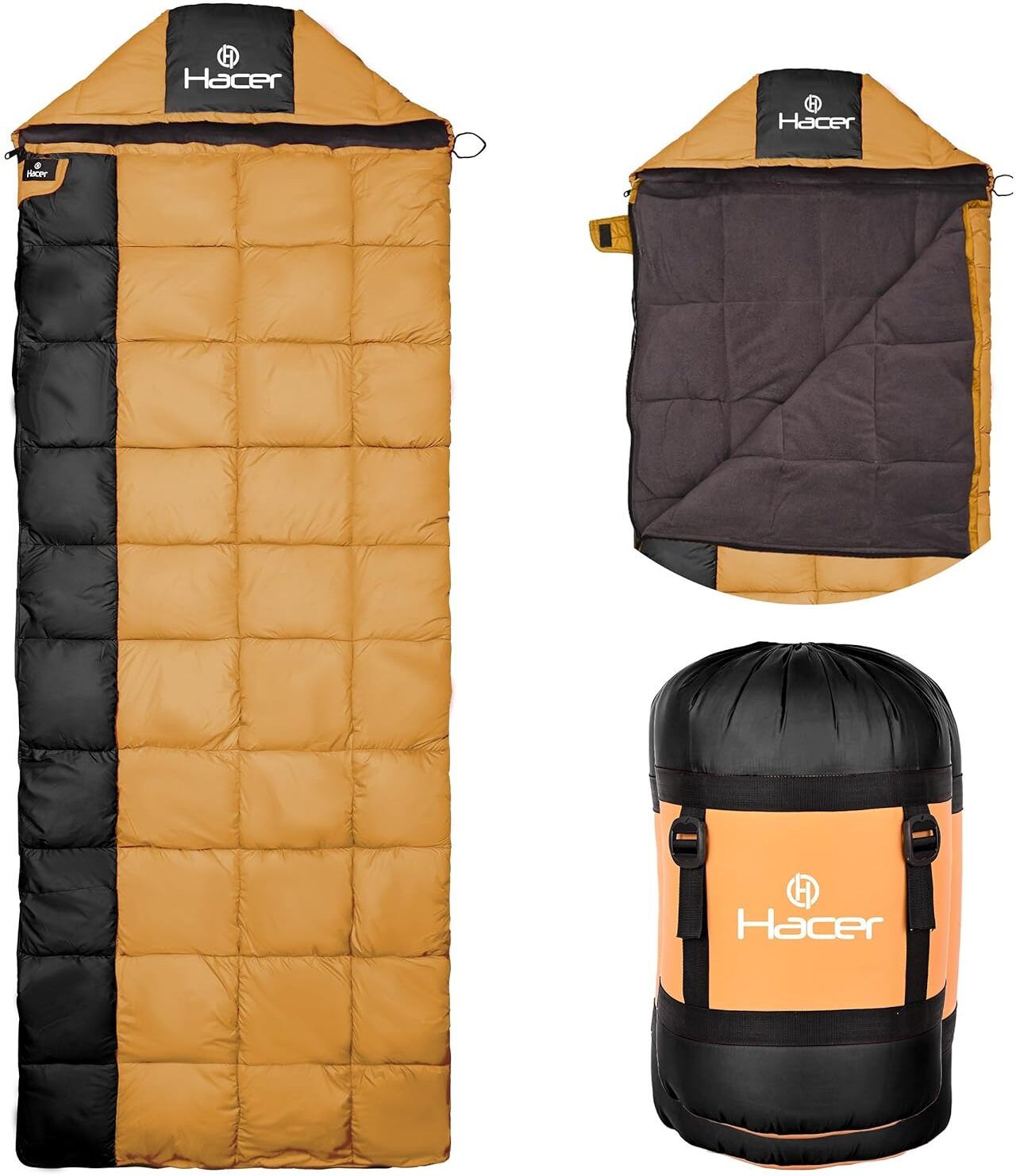 hacer Half Mummy & Half Rectangle Shape for Camping Hiking Traveling (-10°C to +0°C) Sleeping Bag-picture-21