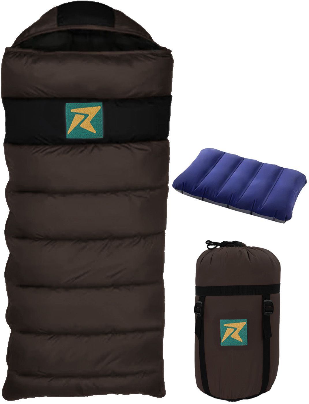 Karakoram Rectangular -5°C Sleep Bag Camping Hiking For Adults, Free Air Pillow Sleeping Bag
