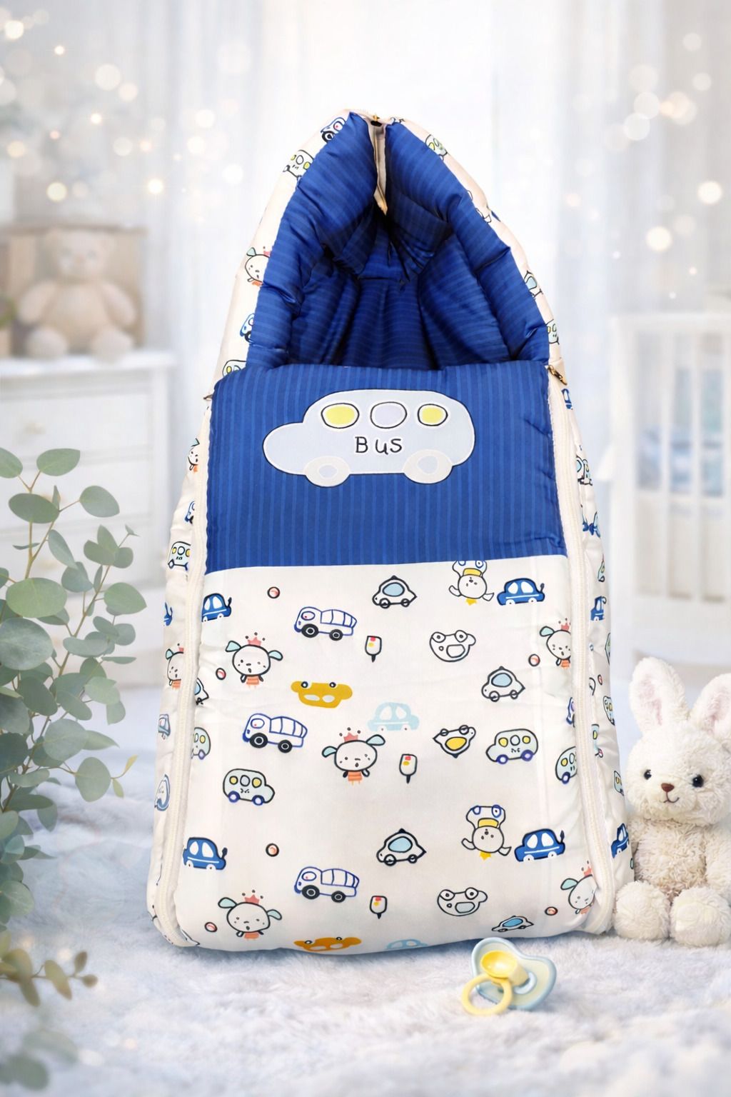 nazee Vehicles Printed Baby Sleeping Bag Cotton 3-in-1 Carry Nest - Mattress - Sleeping Bag-picture-48