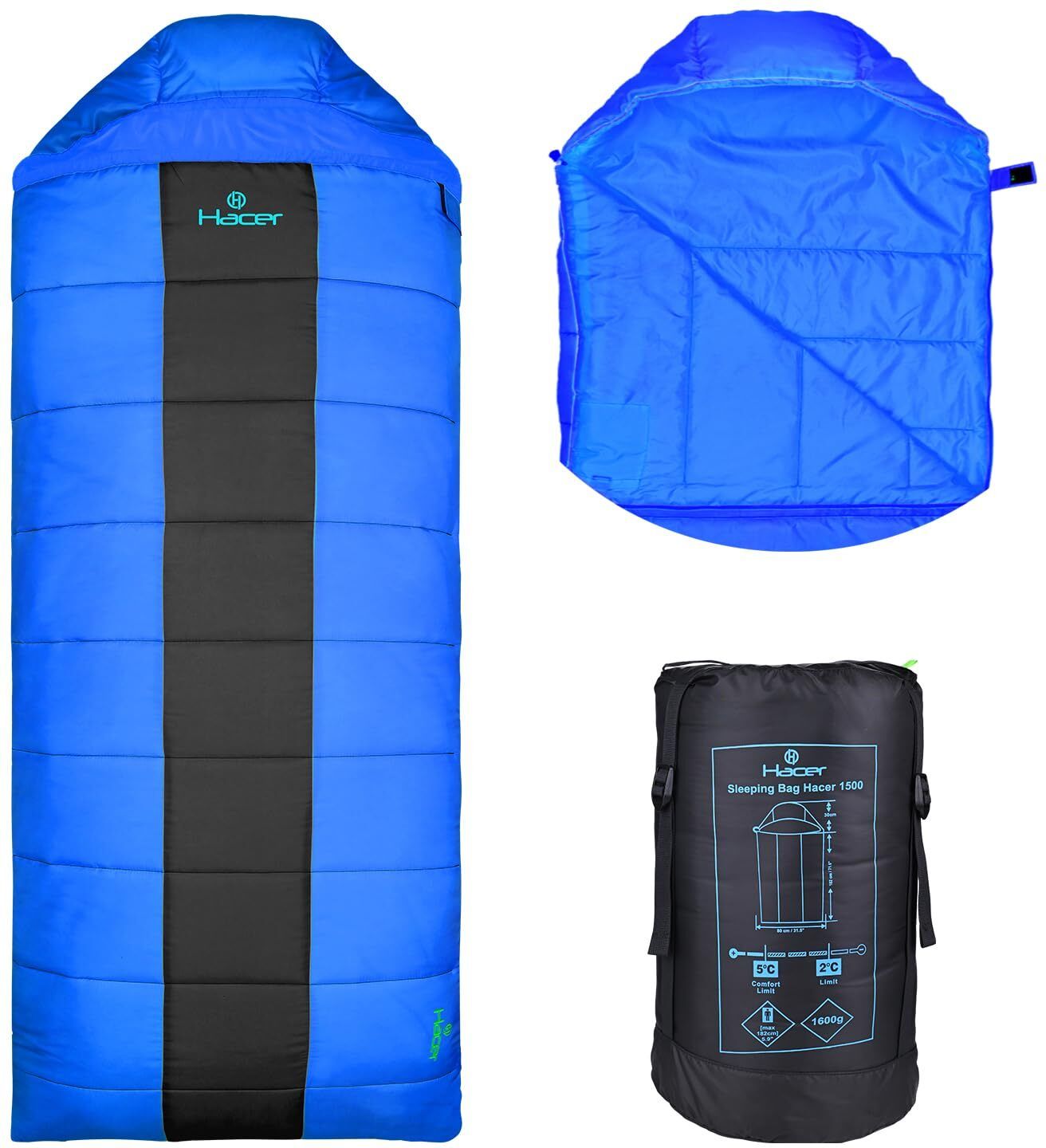 hacer +2 Degree Winter 210T Polyester Hiking Bags for Adults (7ft, 2°C to +5°C) Sleeping Bag-picture-32