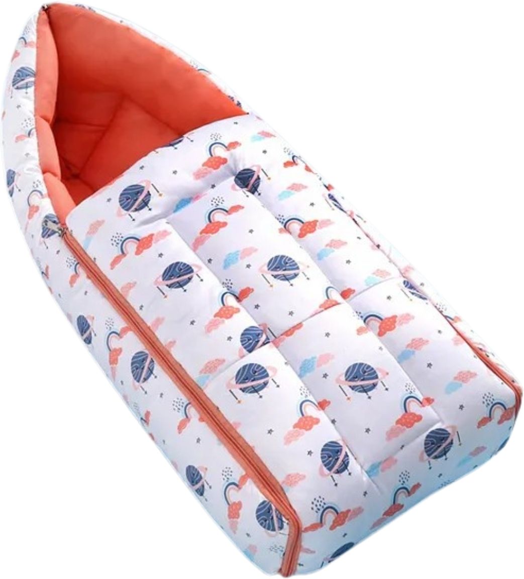 cuddlo Premium Newborn Baby Sleeping Bag | Cute Bear Print Hooded Carry Nest Sleeping Bag-picture-22
