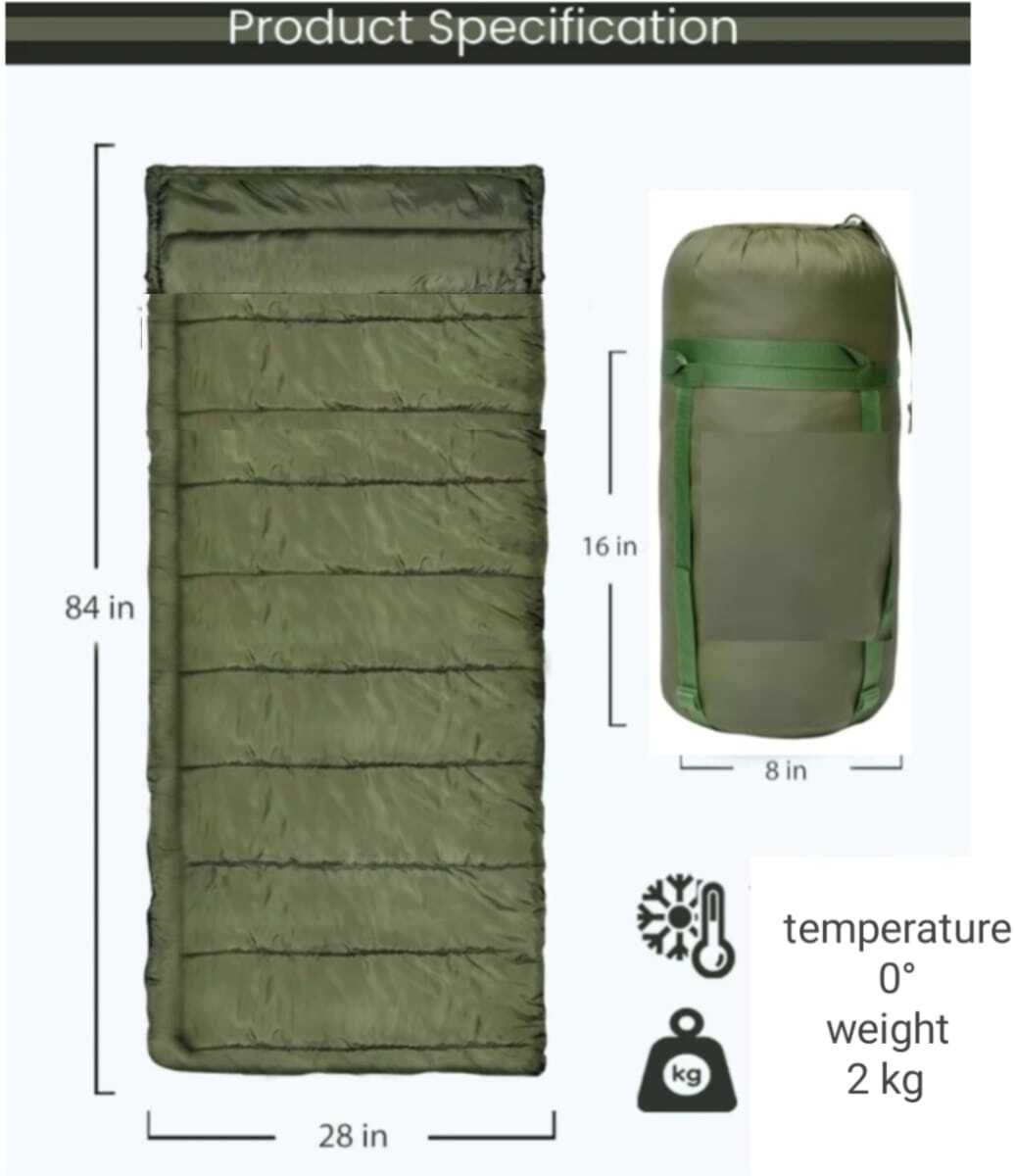 mosco Light Weight Warm & Cold Weather XL Size 210"cm x 80"cm x 60"cm 100% Air Proof Sleeping Bag-picture-27