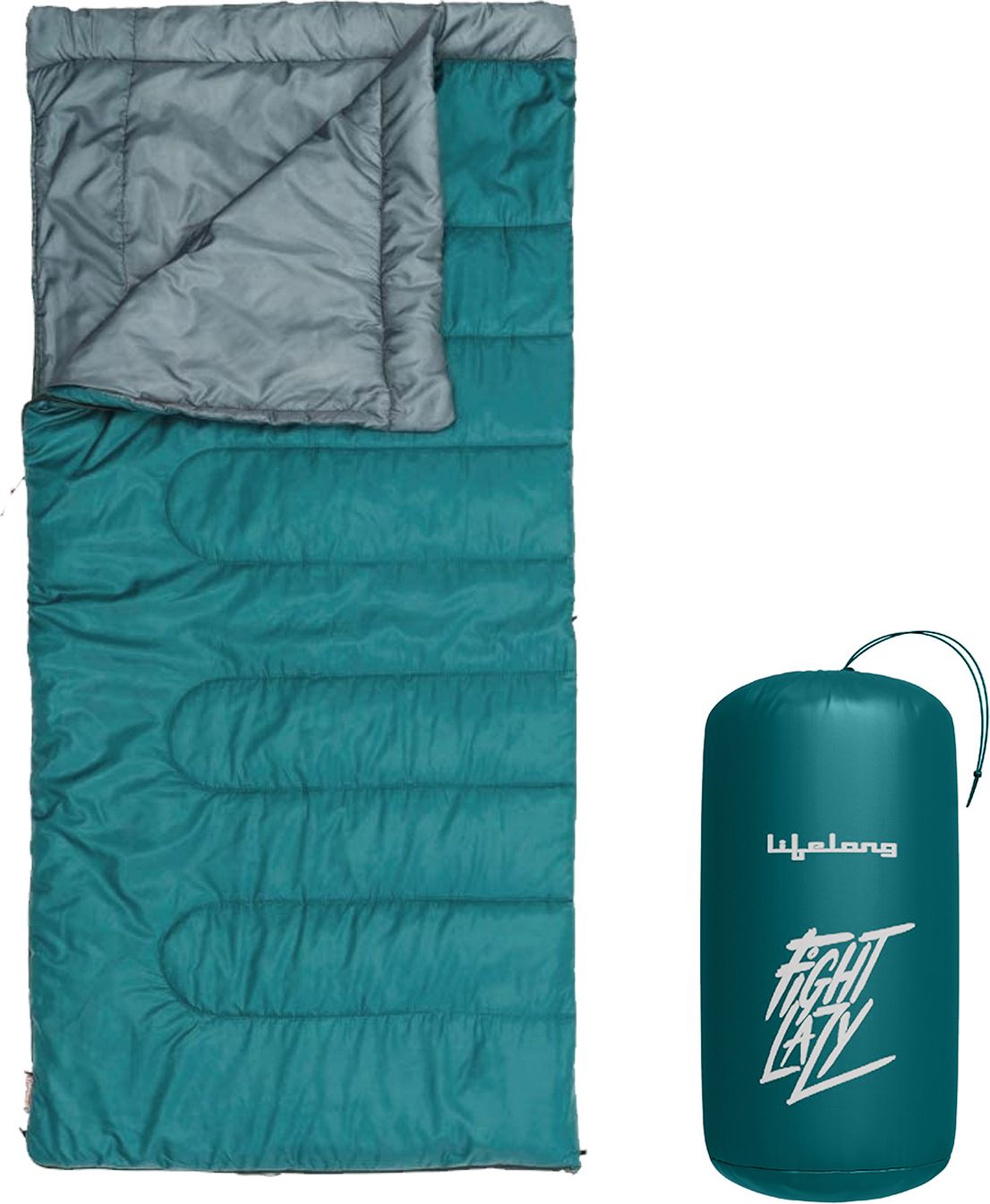 Sleeping Bag for Kids - Winter Temperatures +10°C Rectangular Shape (Torquoise) Sleeping Bag
