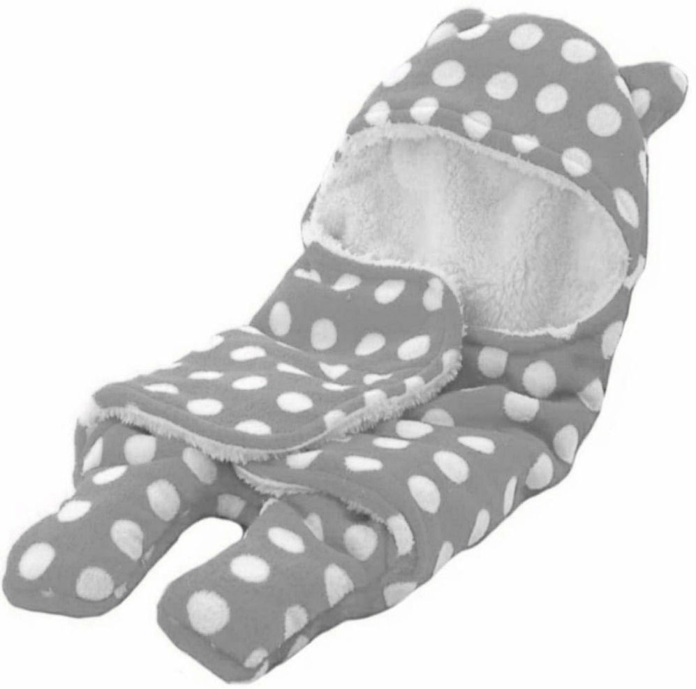 Polka Printed Single Hooded Baby Blanket Sleeping Bag