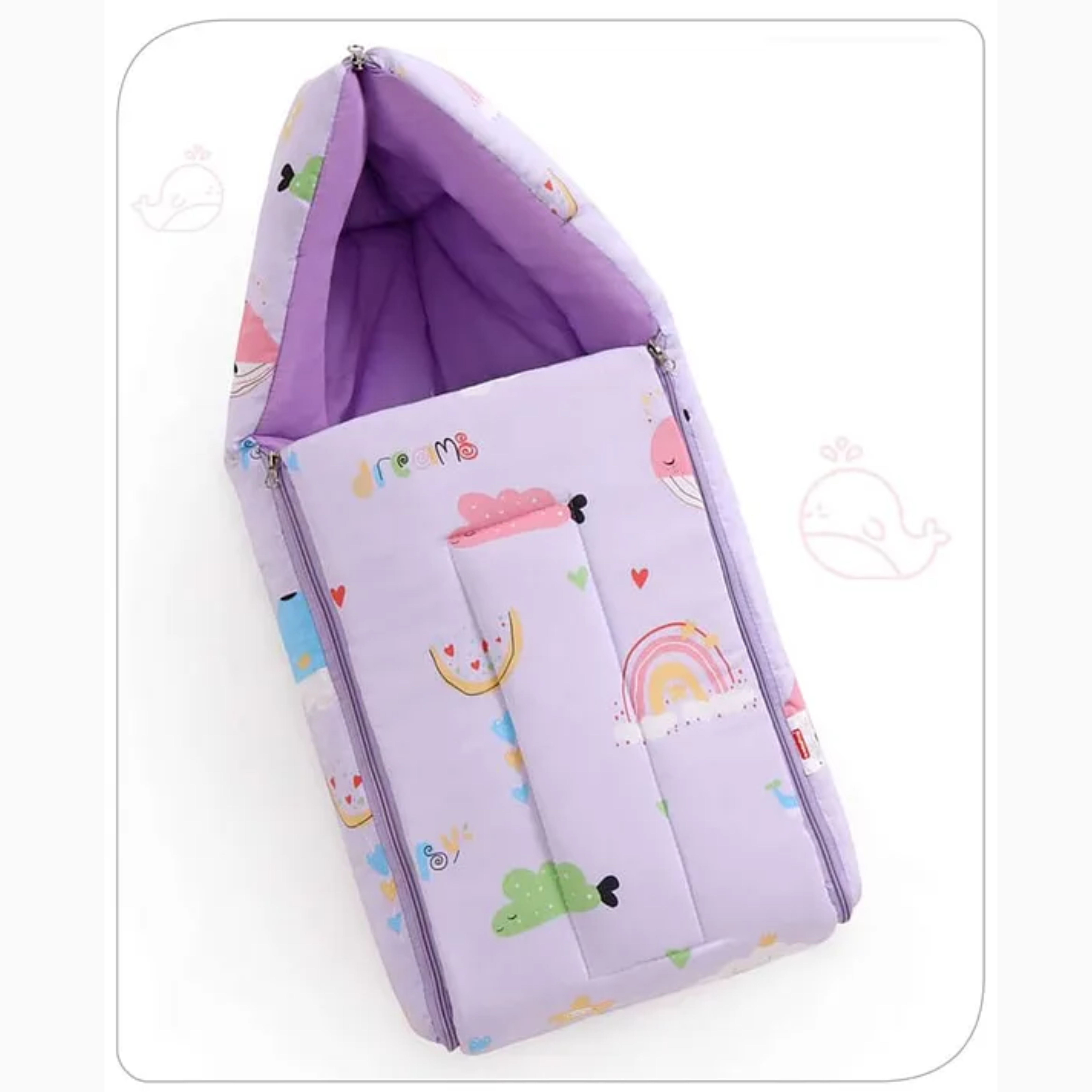 3in1 Baby Bed New Born & Carry Nest, Cotton Sleeping Bag (RASBERRY) Sleeping Bag-image-17