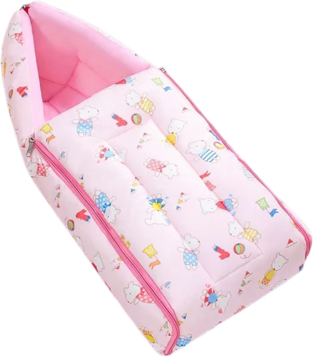 cuddlo Premium Newborn Baby Sleeping Bag | Cute Bear Print Hooded Carry Nest Sleeping Bag-picture-28