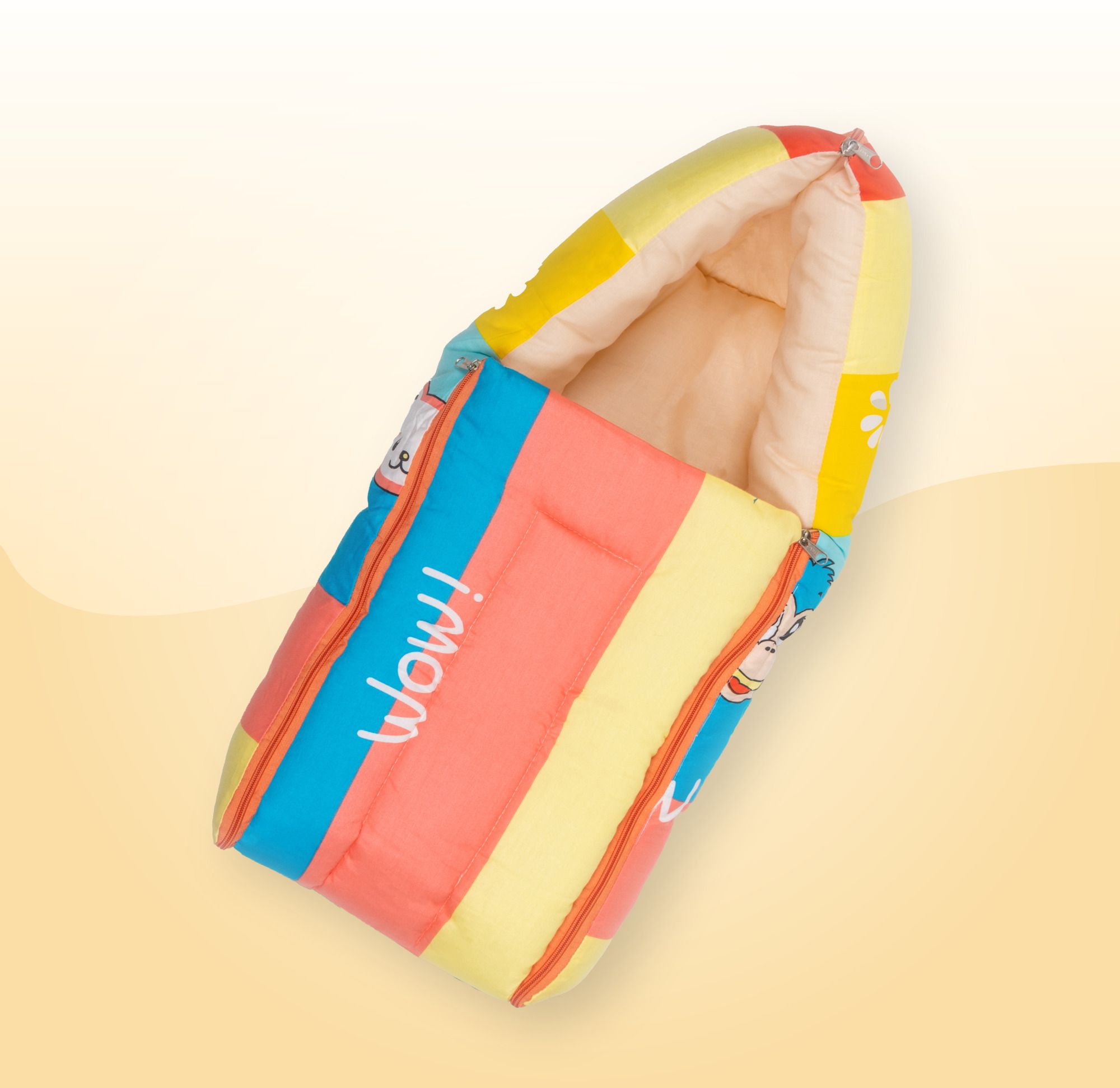 Baby 4 in 1 Soft & Snuggly Sleeping Bag, Carry Nest, 3-way Zip Opening Sleeping Bag