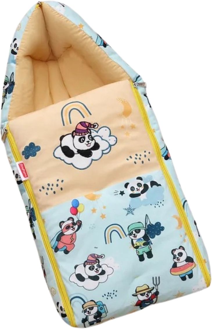 cuddlo Premium Newborn Baby Sleeping Bag | Cute Bear Print Hooded Carry Nest Sleeping Bag-picture-18