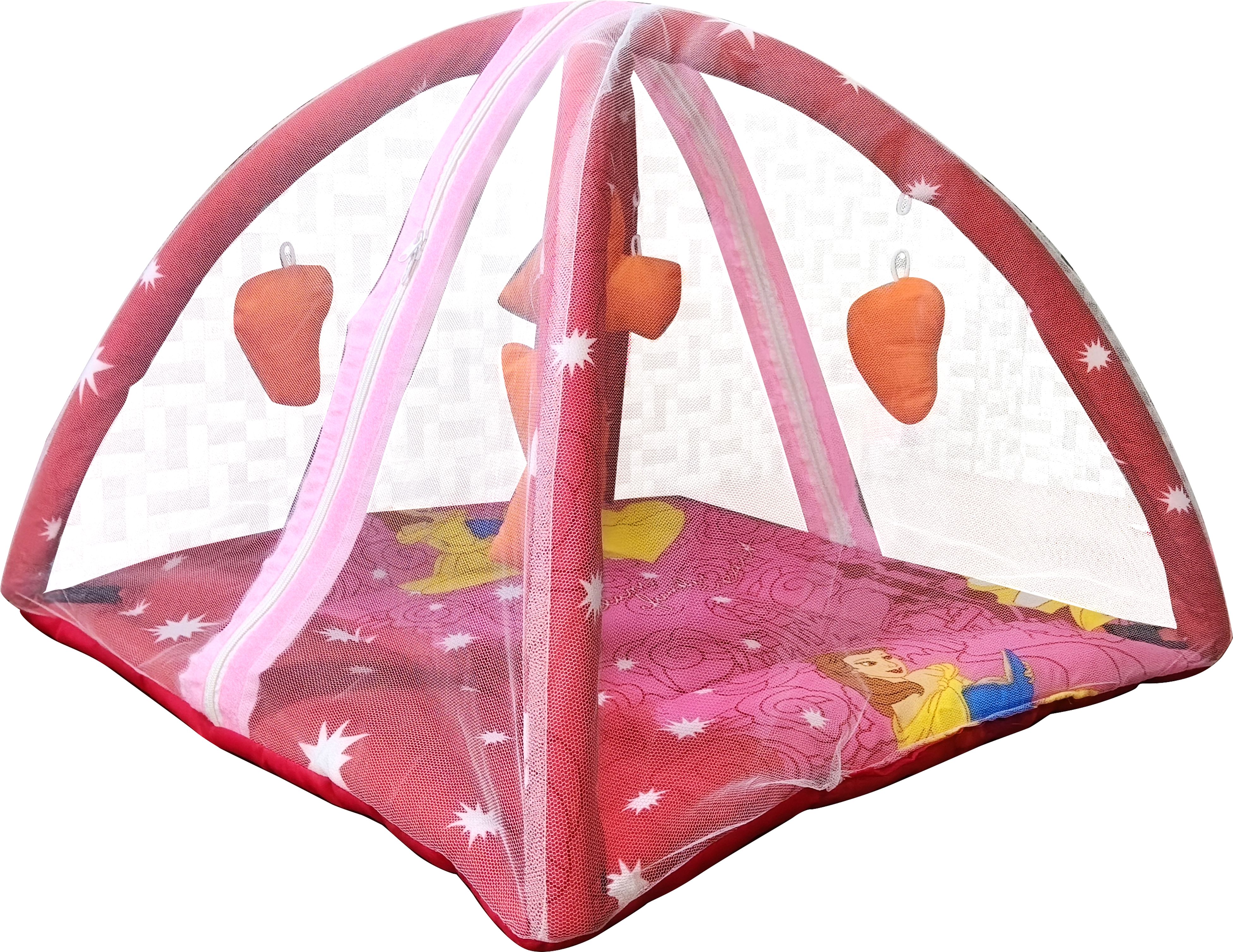 Baby Play Gym Wih Mosquito Net ( pink Princess Print ) Sleeping Bag-image-33