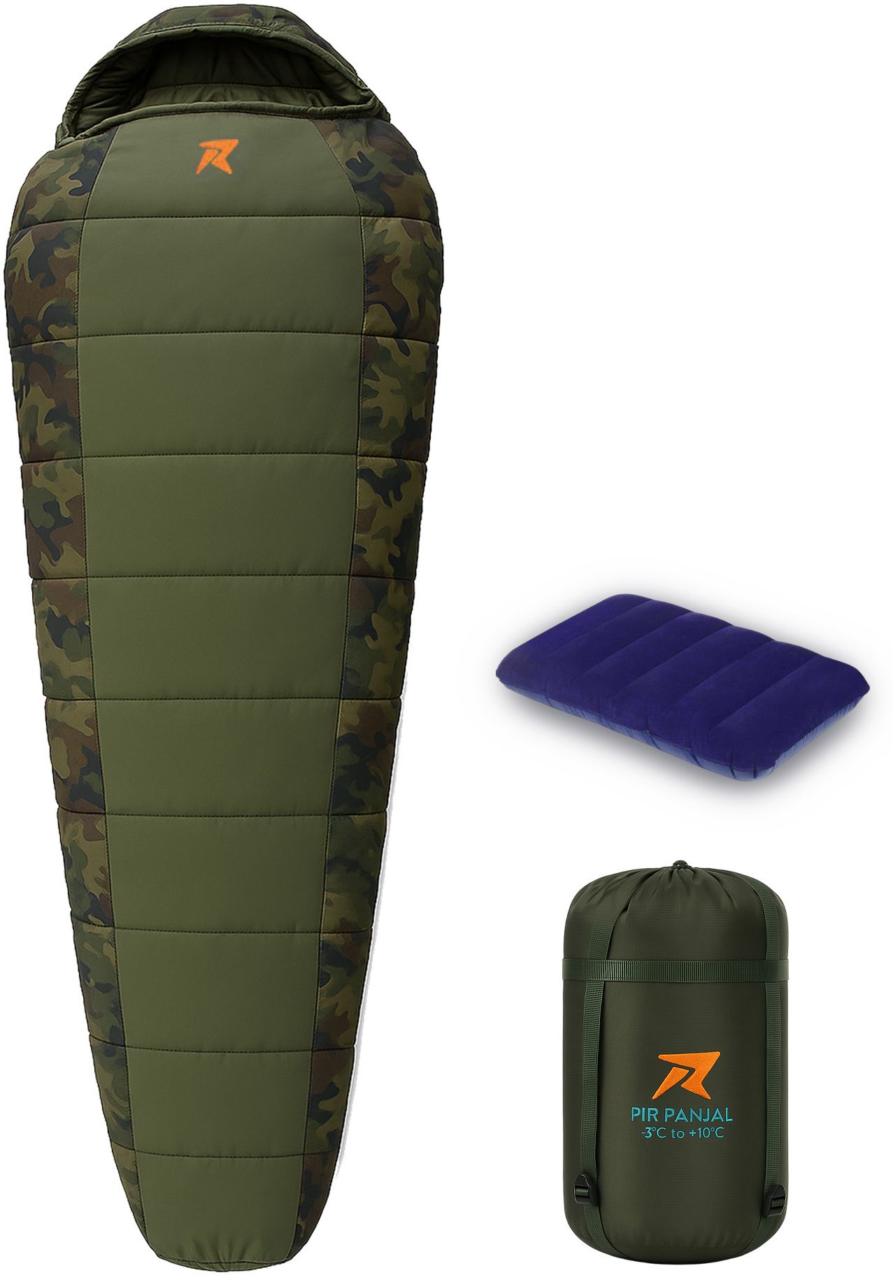 Pir Panjal +3°C to +10°C Mummy Sleeping Bag for Adult with Air Pillow Camping Sleeping Bag-image-10