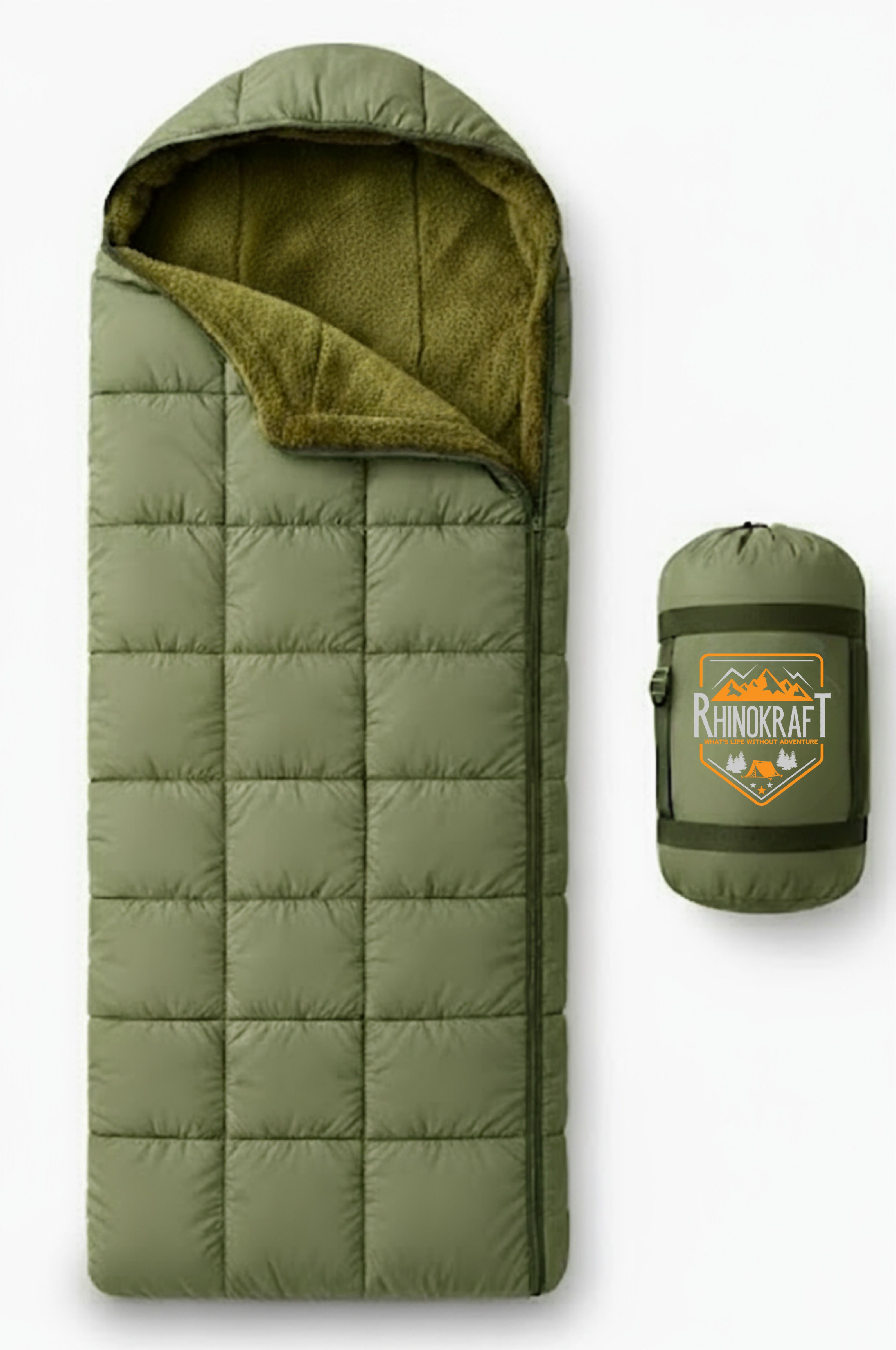 Minus 10 Degree Rectangular Detachable Fur Sleeping Bag