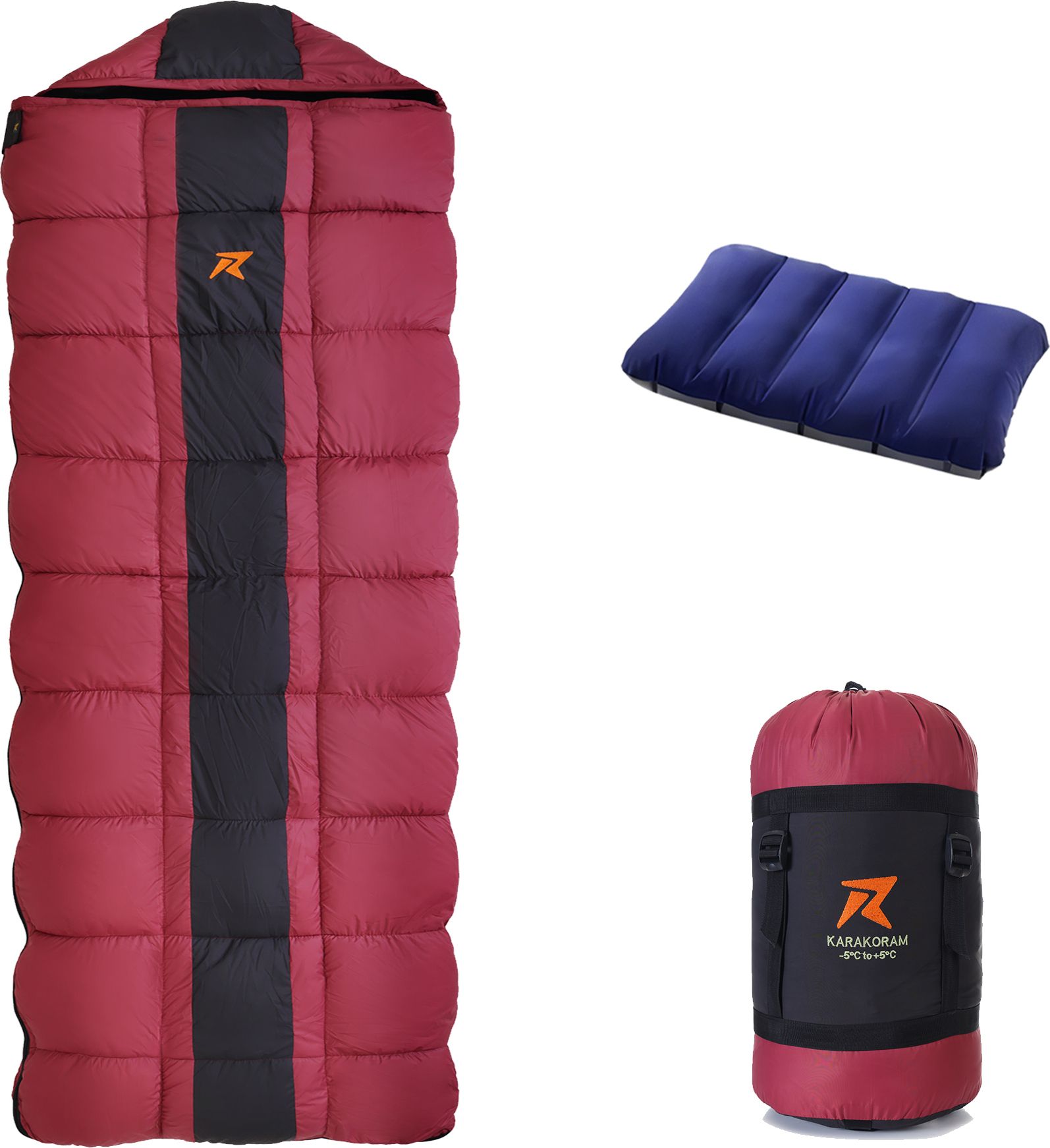 rocksport Karakoram Rectangular -5°C Sleep Bag Camping Hiking For Adults, Free Air Pillow Sleeping Bag-picture-16