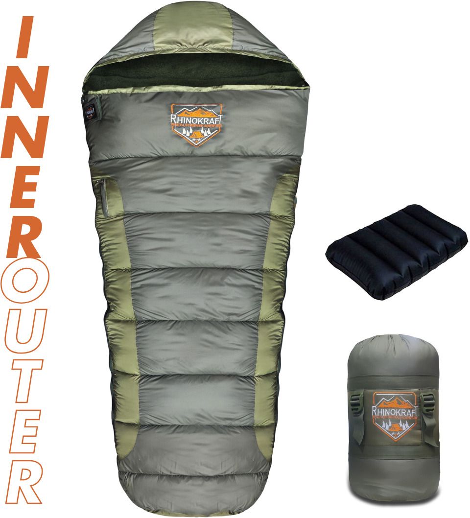 Mummy Shape | Army 0 Degree | Detachable Liner |2.65 Kg Sleeping Bag