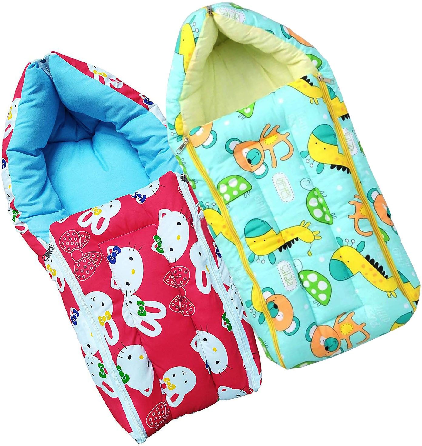 depurika Online Traders Kitty Red and Green Pack of 2 Sleeping Bag-picture-11