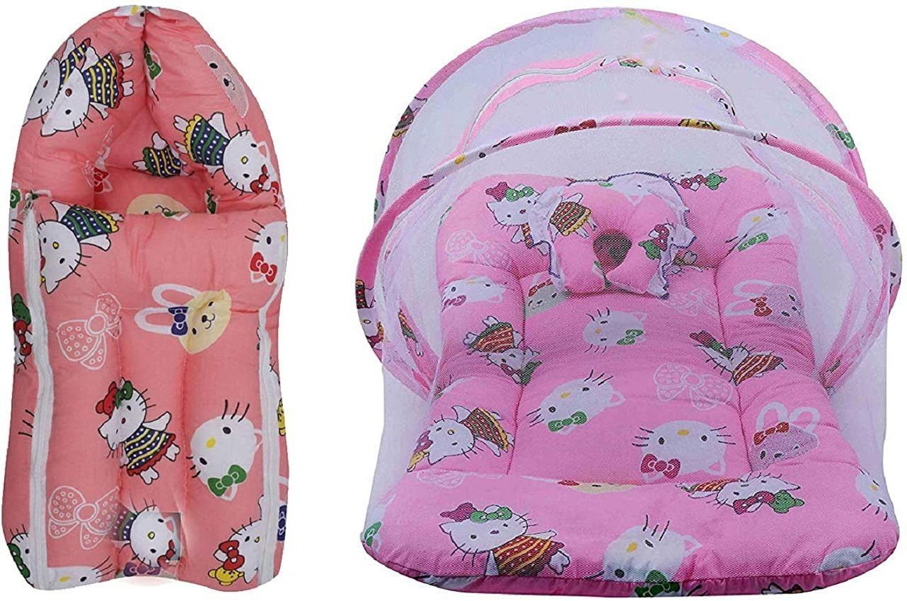 adore stuff Infant Baby Sleeping Nest Bed with Cushion & Net Protection Sleeping Bag-picture-21